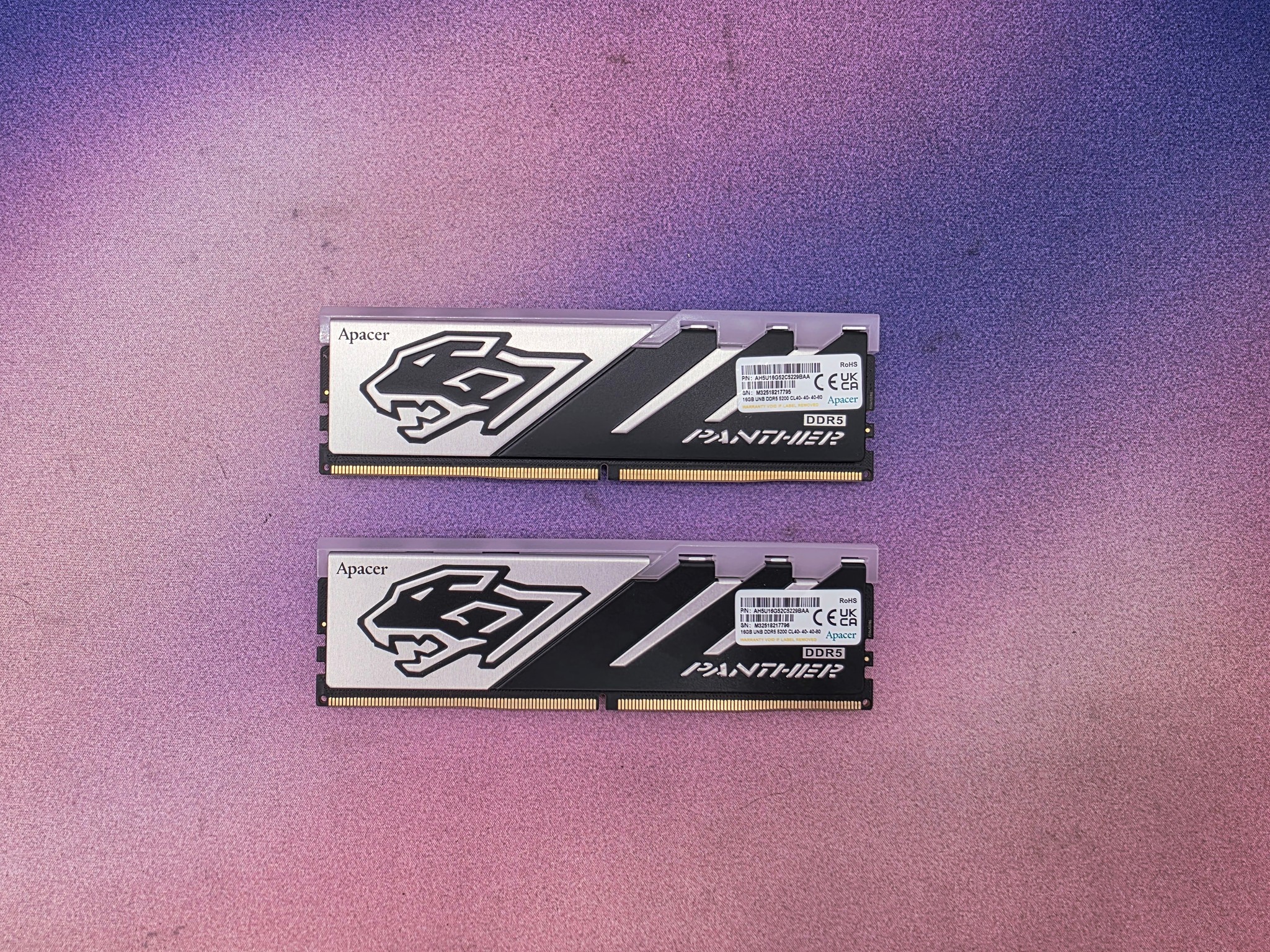 Apacer Panther DDR5 RGB Ram 32GB (2x16GB) 5200MHz CL40