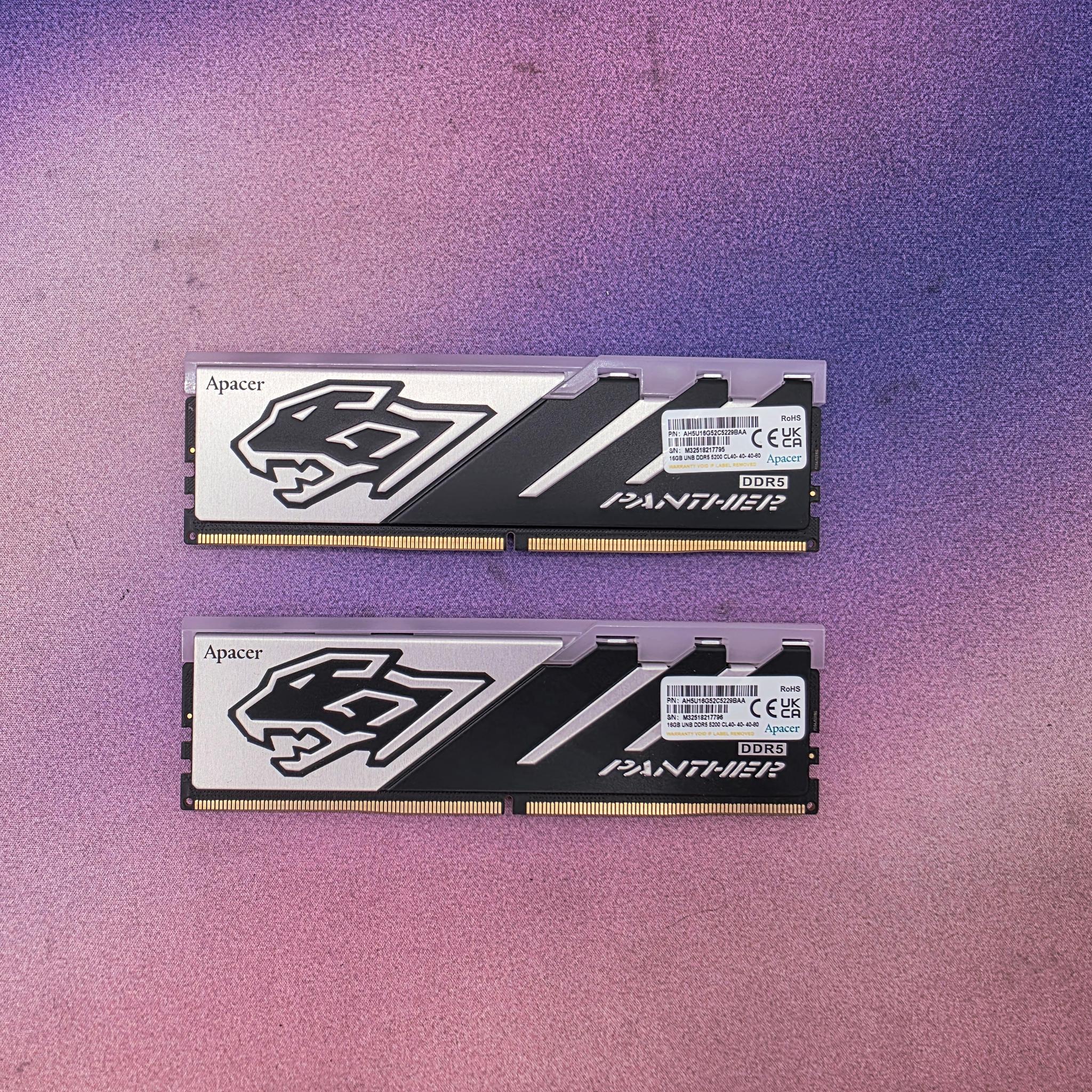 Apacer Panther DDR5 RGB Ram 32GB (2x16GB) 5200MHz CL40