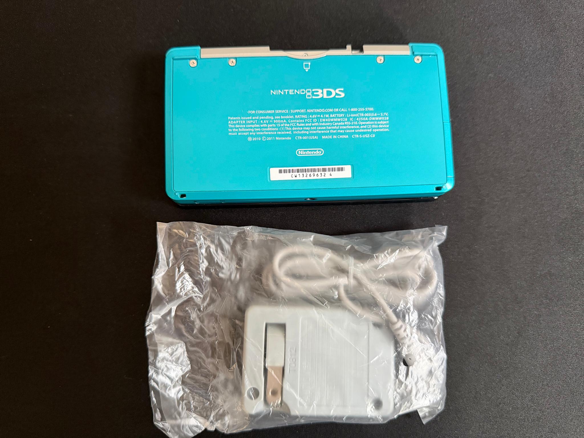 Nintendo 3DS Aqua Blue Teal Console CTR-001 USA System, Tested
