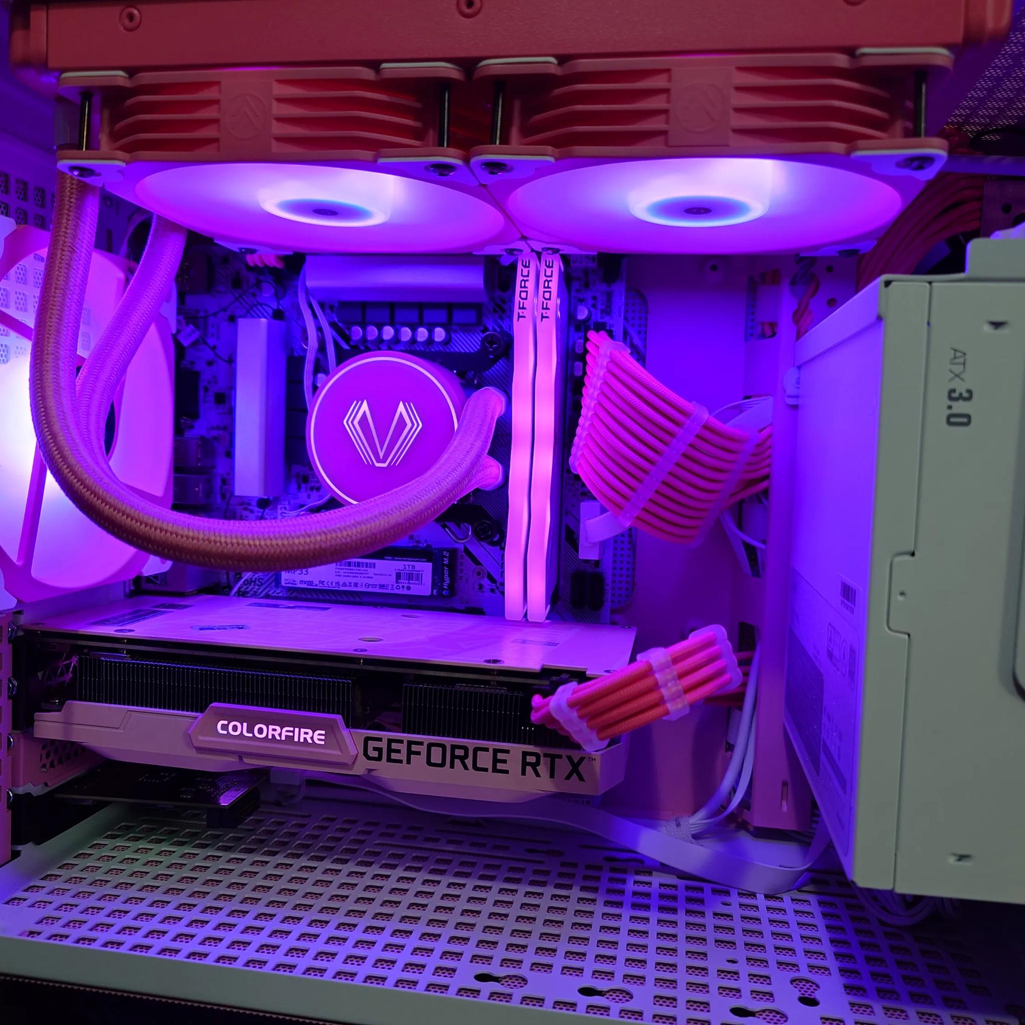 Slay 👑💅: Pink/White 1080P+ Gaming PC - i5 12400 / RTX 3060 12GB / 32GB DDR5 / 1TB NVME