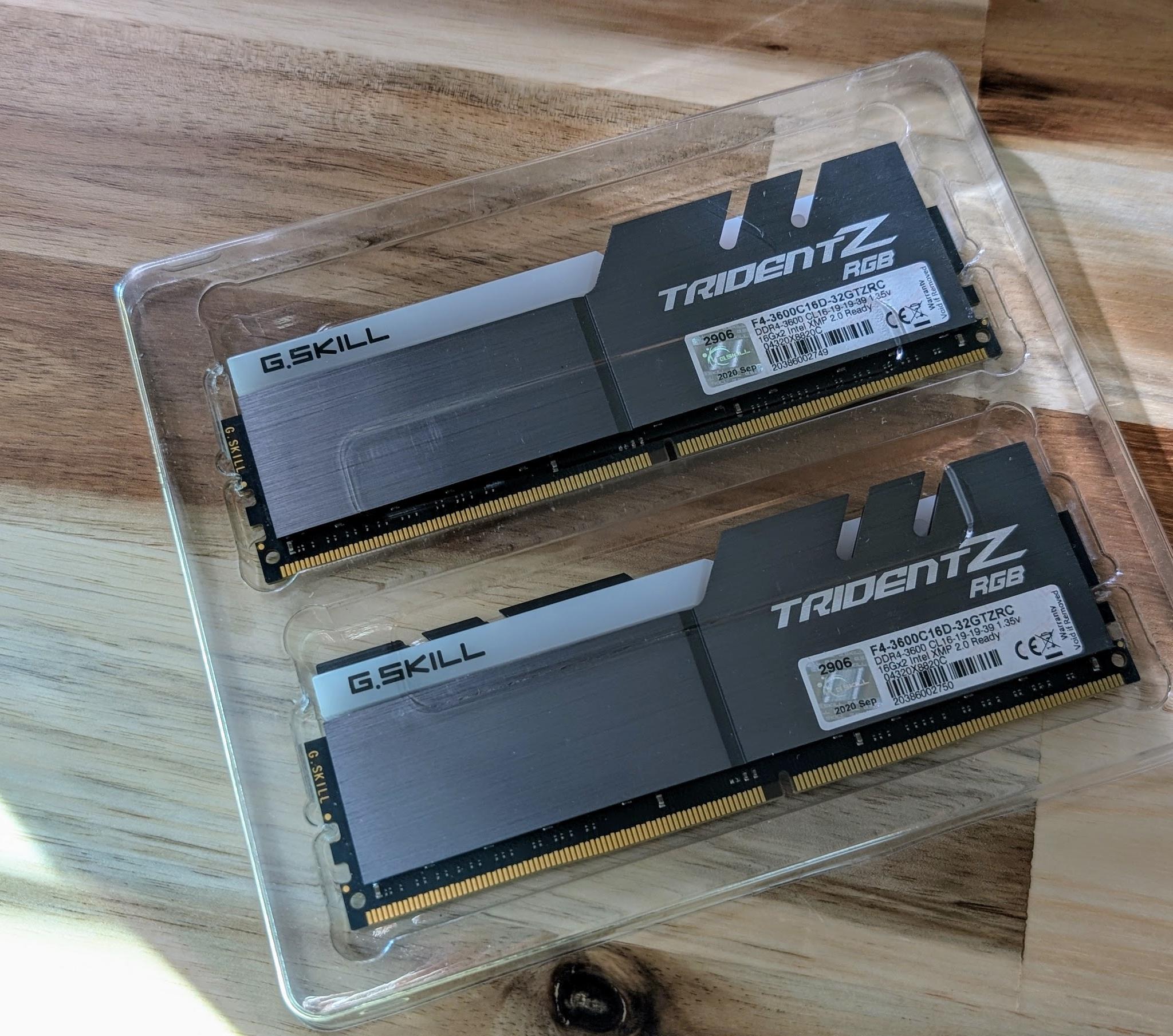 G.Skill TridentZ RGB 32GB (2 x 16 GB) DDR4-3600 CL16 Memory