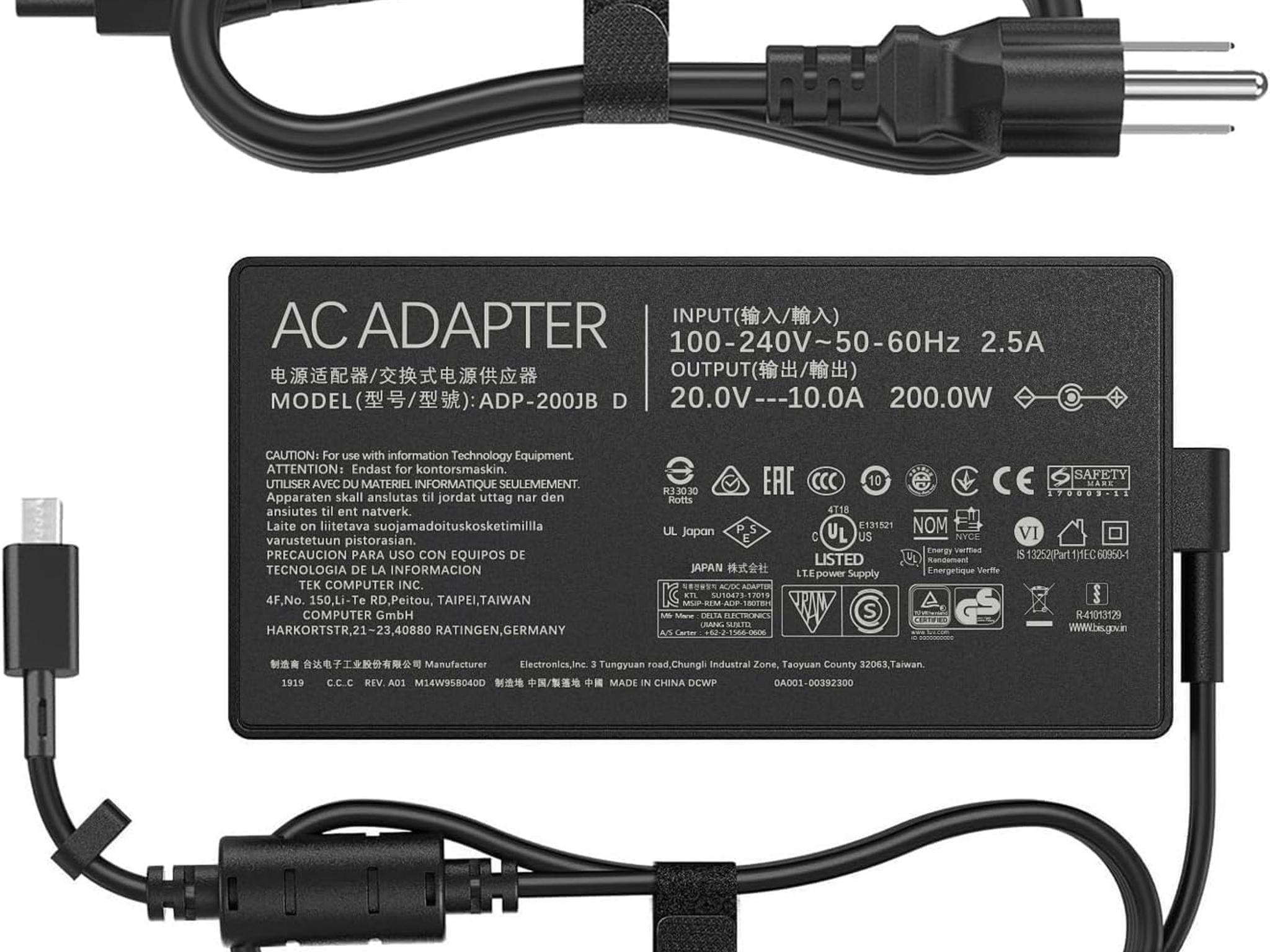 200W Laptop Charger Compatible with Asus ROG Zephyrus G16 (Full List In Description)