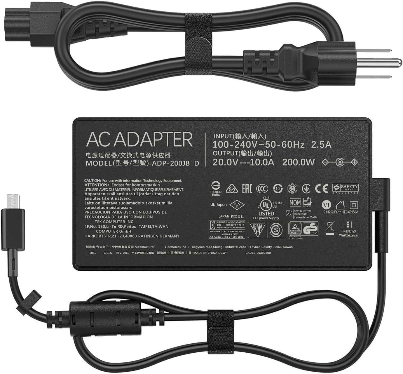 200W Laptop Charger Compatible with Asus ROG Zephyrus G16 (Full List In Description)