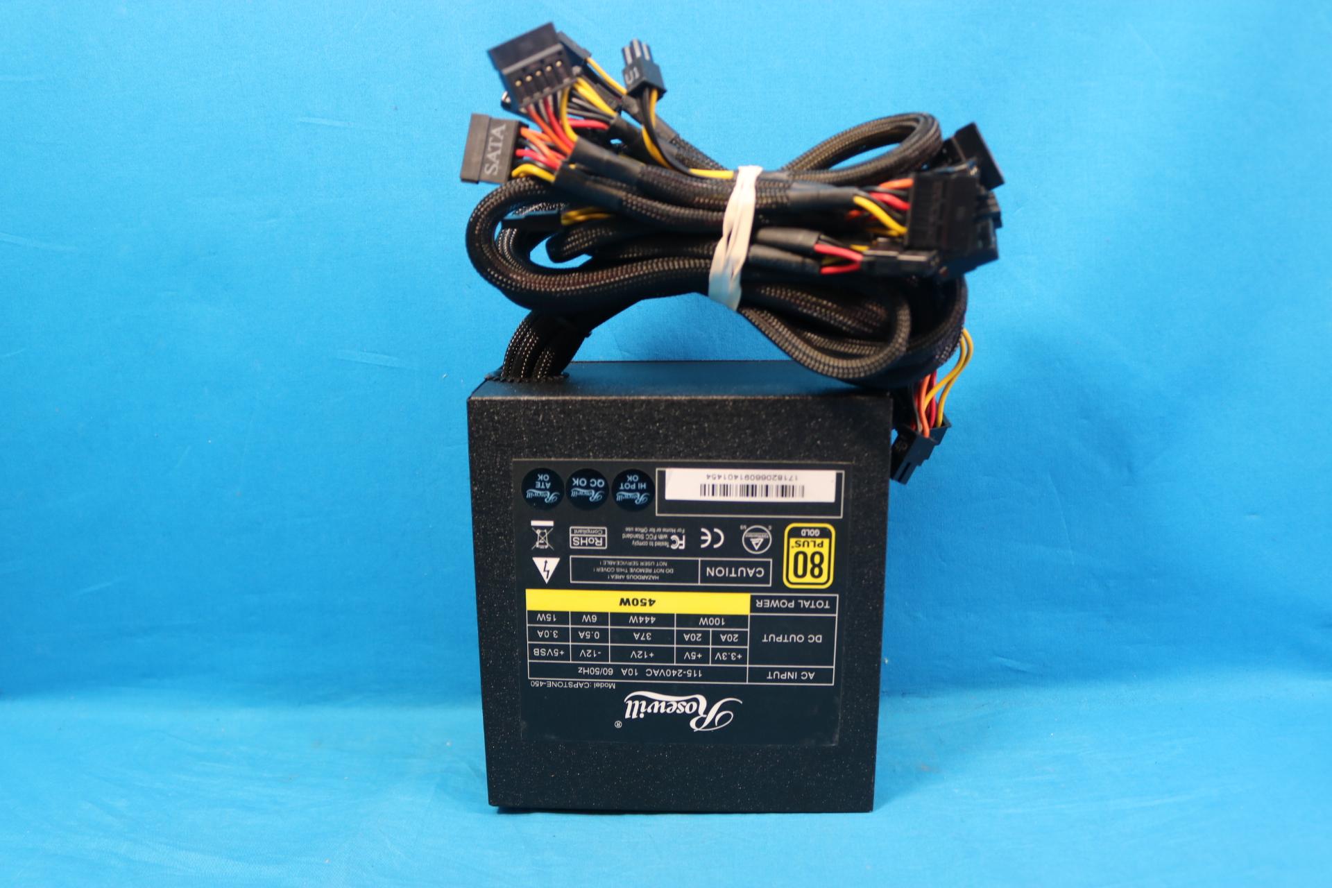 Rosewill Captstone 450W 80 PLUS Gold ATX Desktop Power Supply - 4119215006