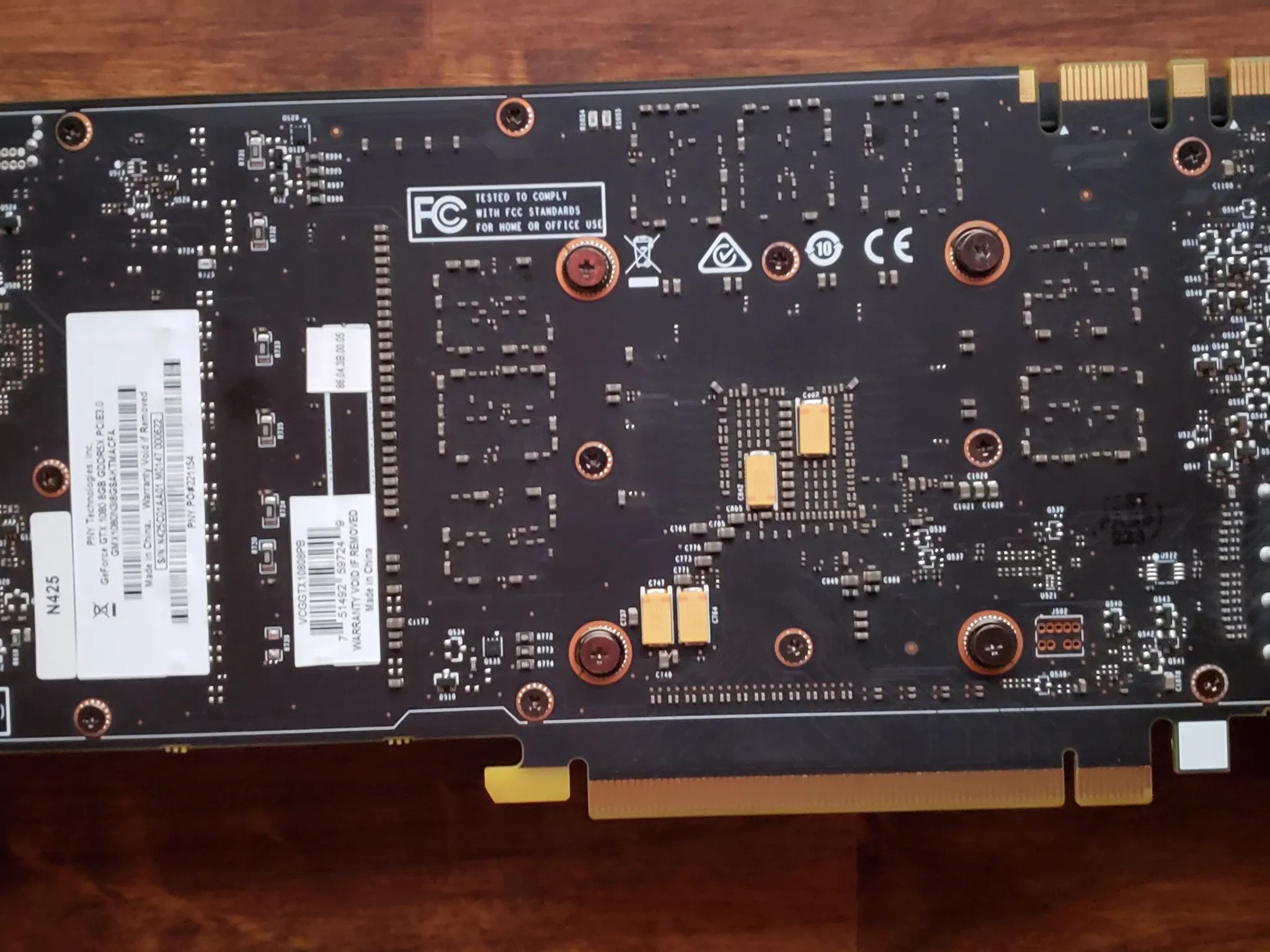 PNY GTX 1080 graphics card with 8gb gddr5x