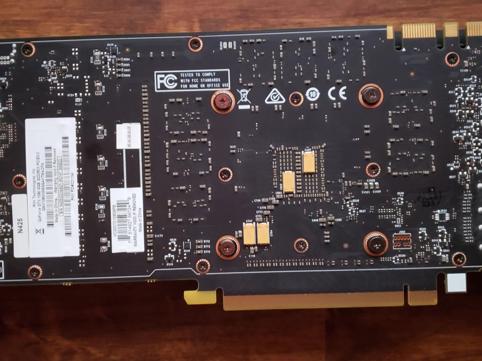 PNY GTX 1080 graphics card with 8gb gddr5x