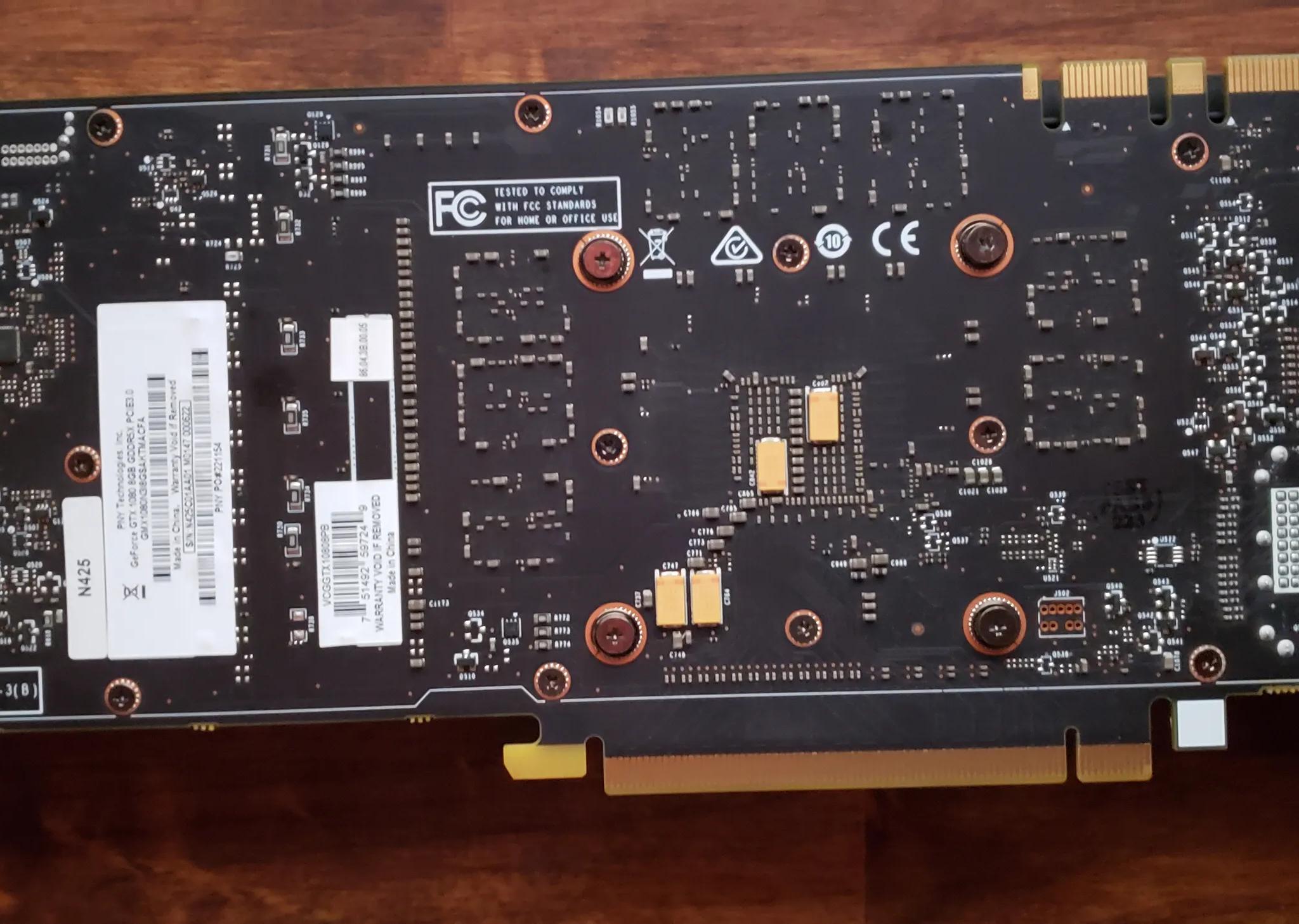 PNY GTX 1080 graphics card with 8gb gddr5x