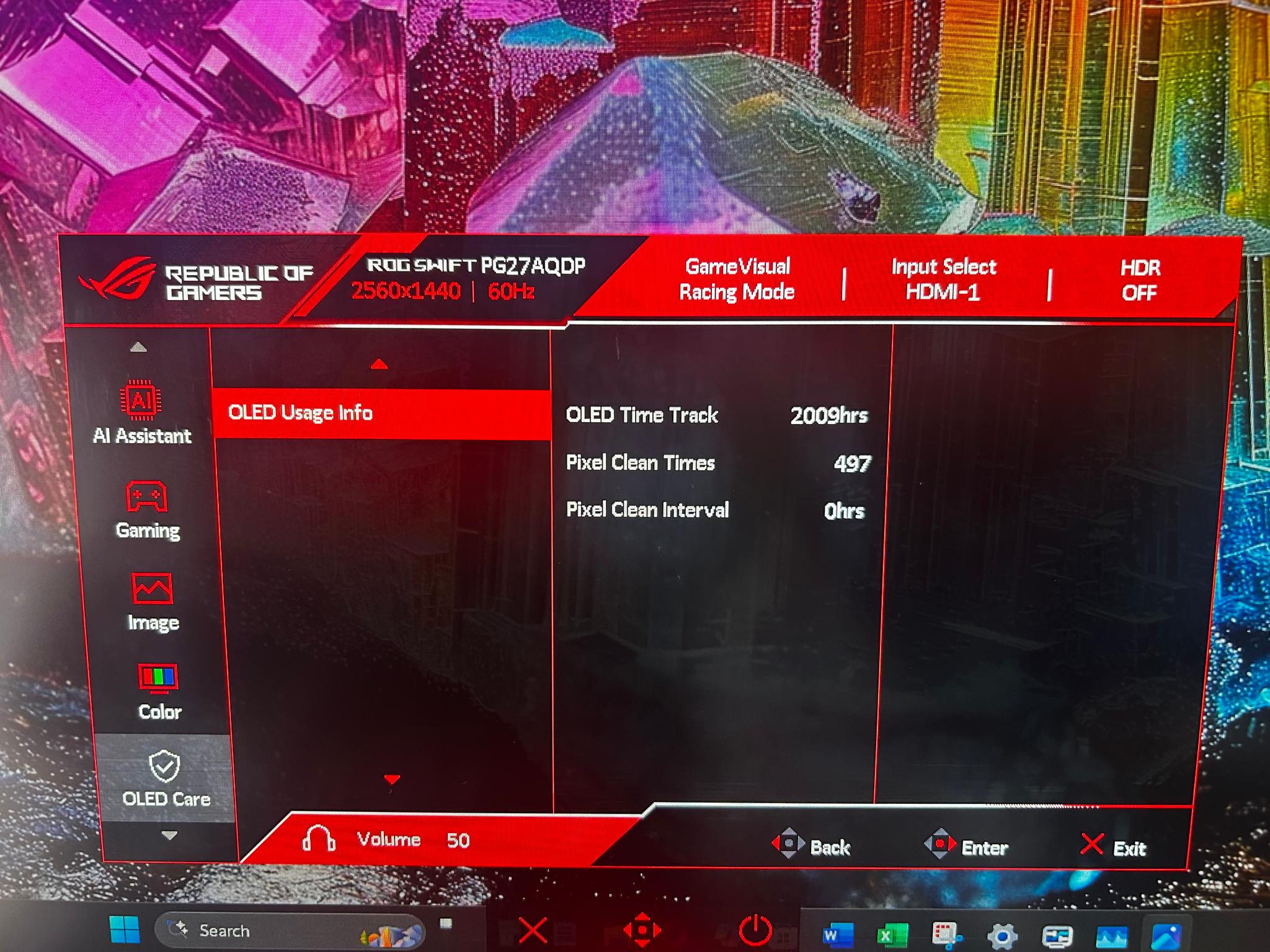 ASUS ROG 27” OLED (480hz Refresh Rate) 2K Resolution (2560x1440p) Gaming Monitor