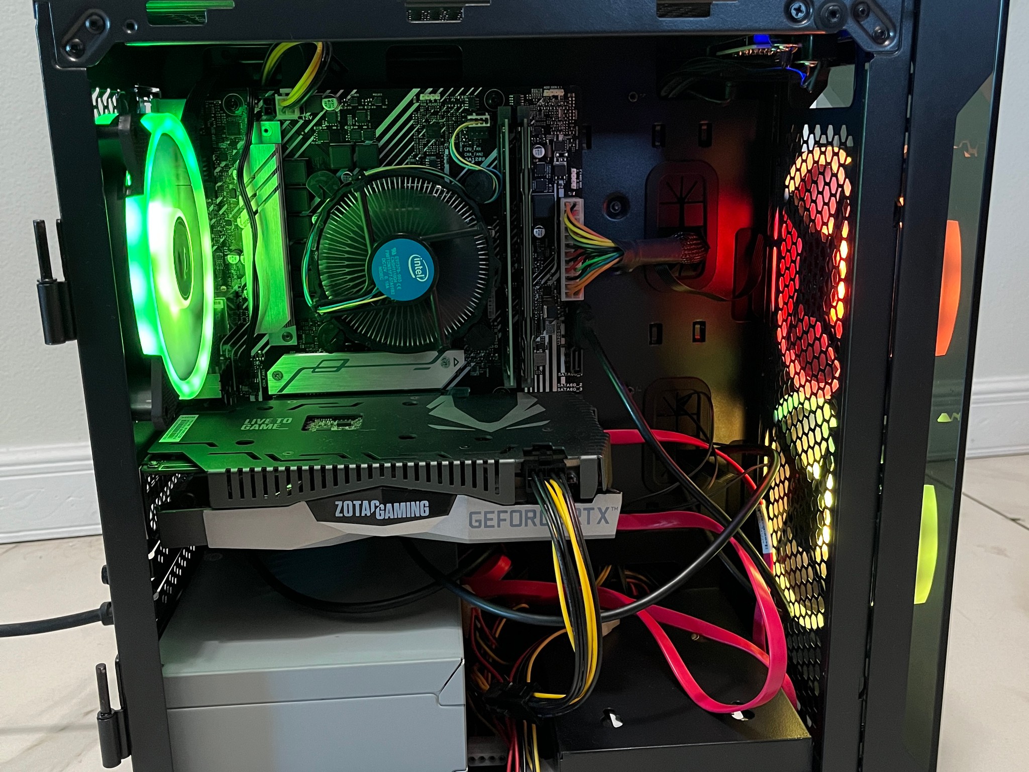 NVIDIA RTX 2060, Intel Core i3-10100, 16GB RAM, 2.2TB Storage, Gaming PC w/ Wi-Fi, BT & RGB Remote
