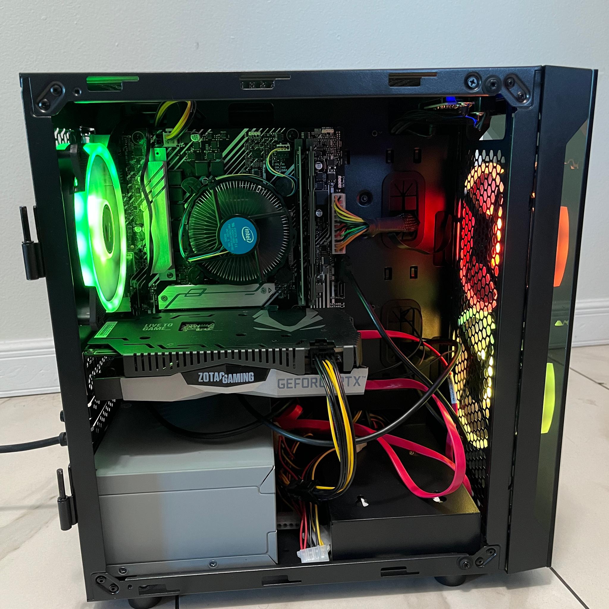 NVIDIA RTX 2060, Intel Core i3-10100, 16GB RAM, 2.2TB Storage, Gaming PC w/ Wi-Fi, BT & RGB Remote