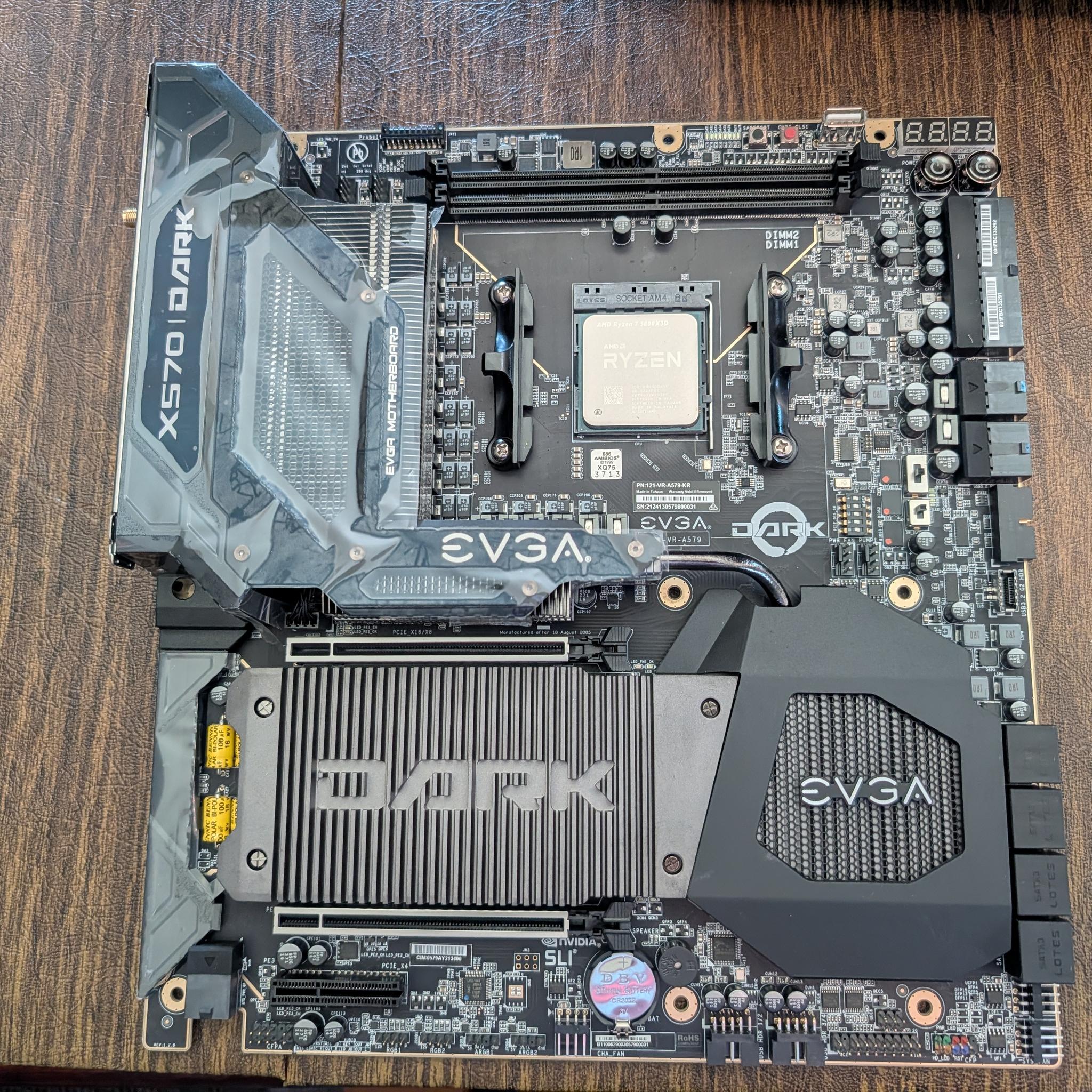 COMBO: EVGA X570 Dark MoBo w/AMD Ryzen 5800X3D CPU