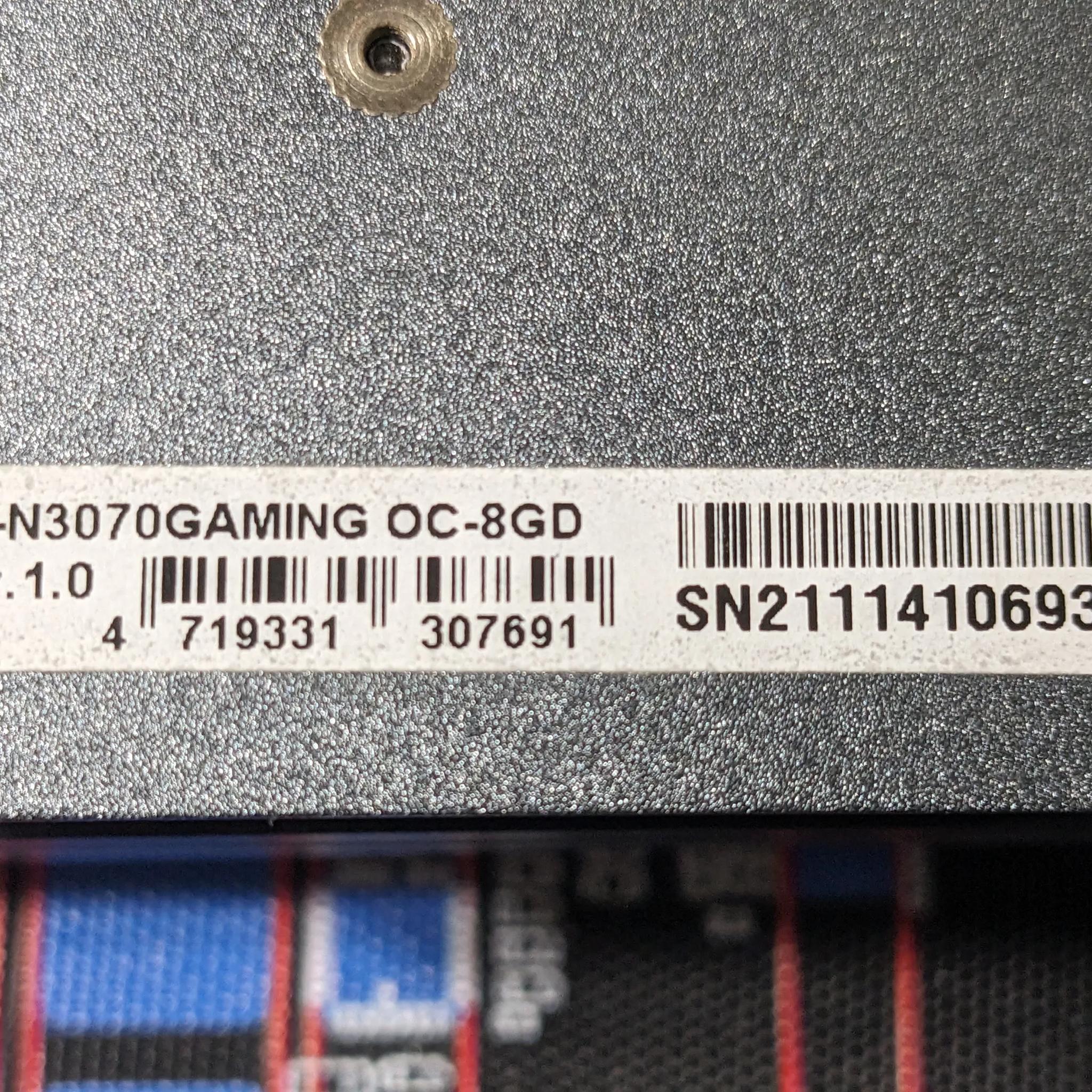 GIGABYTE GeForce RTX 3070 GAMING OC 8G (rev. 1.0)