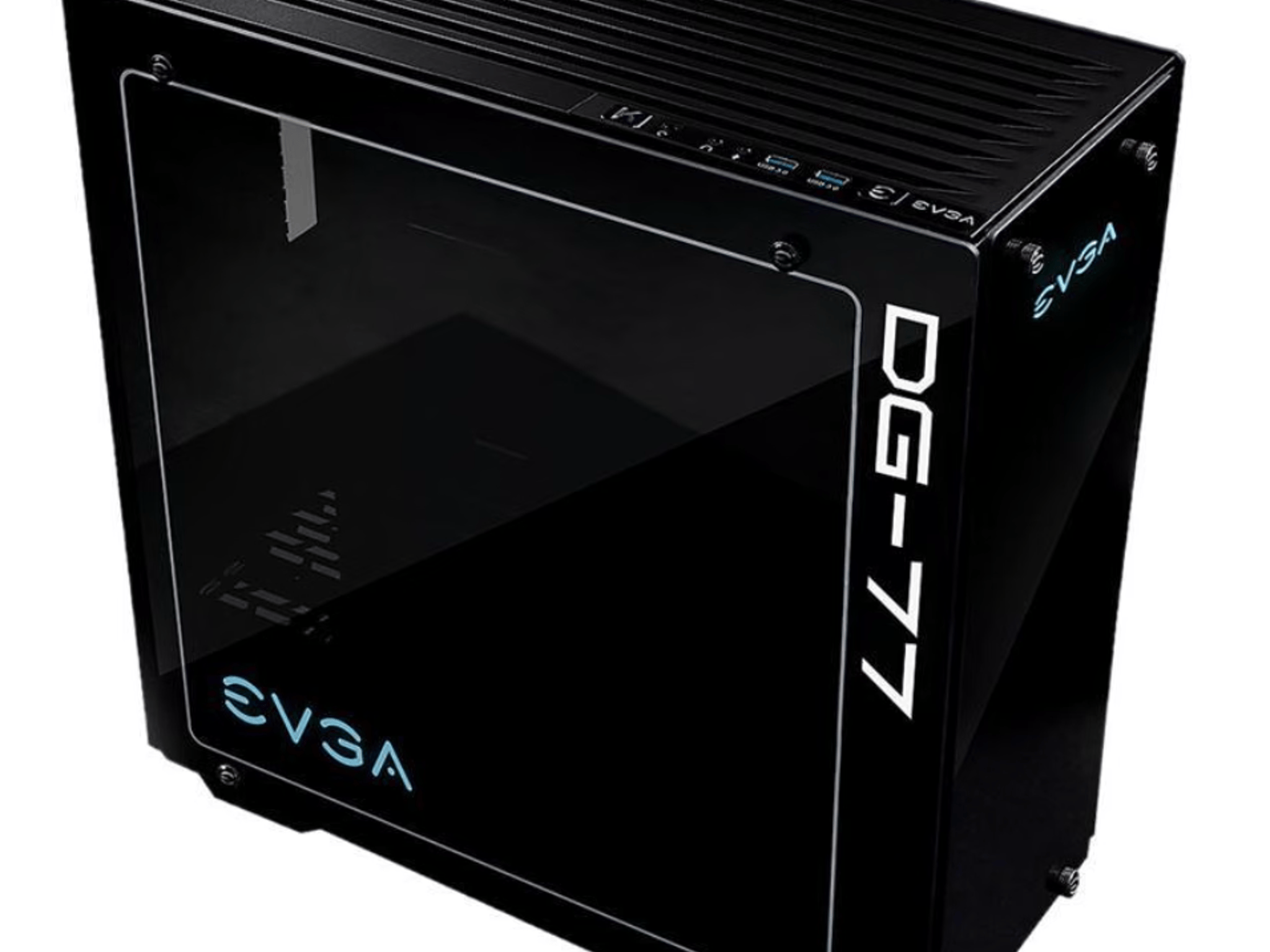 NEW EVGA DG-77 Matte Black Mid-Tower Gaming Case, Tempered Glass, Vertical GPU Mount, RGB, & K-Boost