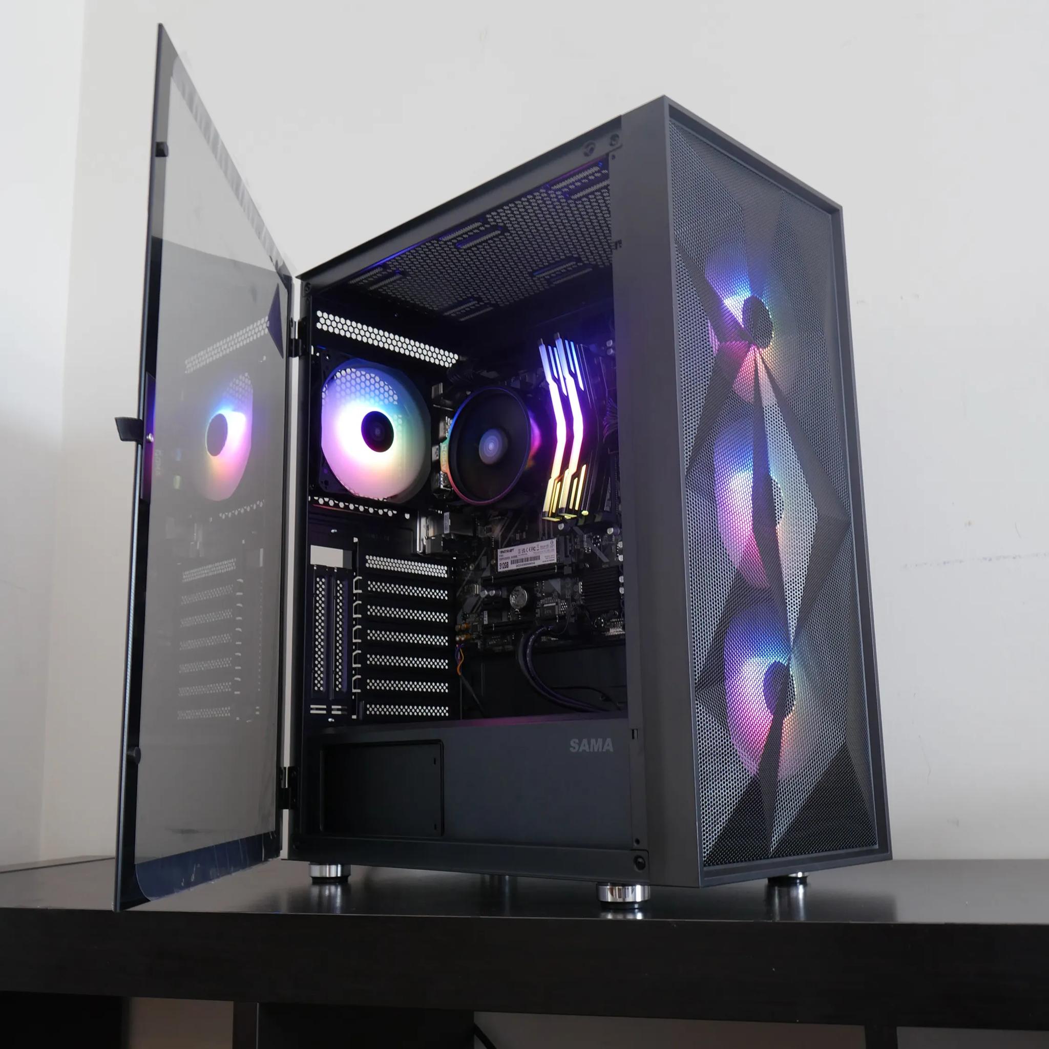 Gaming Computer PC Ryzen 5 5600G 16GB RAM 512GB NVMe SSD Vega 11 Graphics Windows 11 Pro WIFI/BT RGB