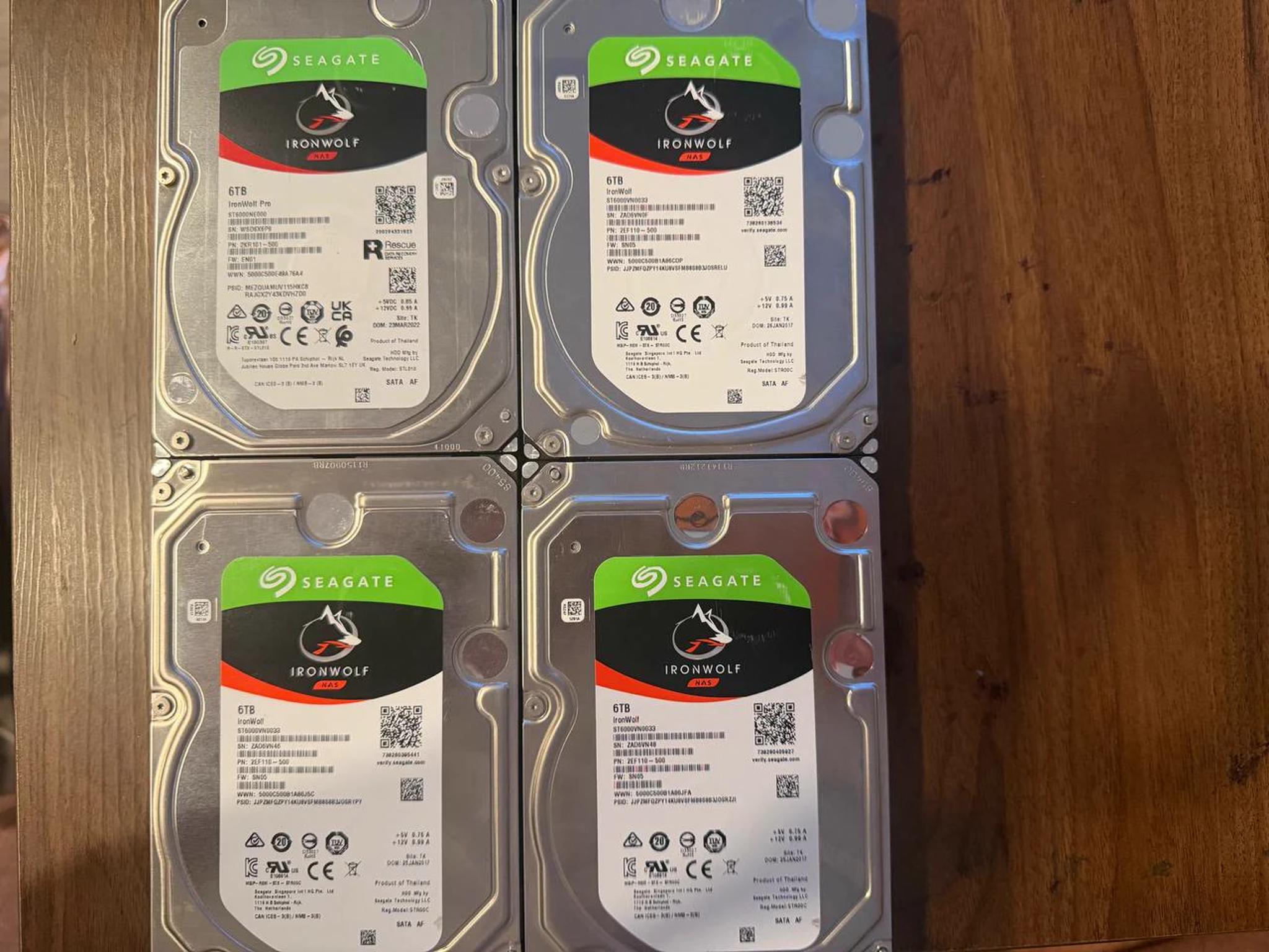 Seagate IronWolf NAS 6TB HDDs - SMART Good