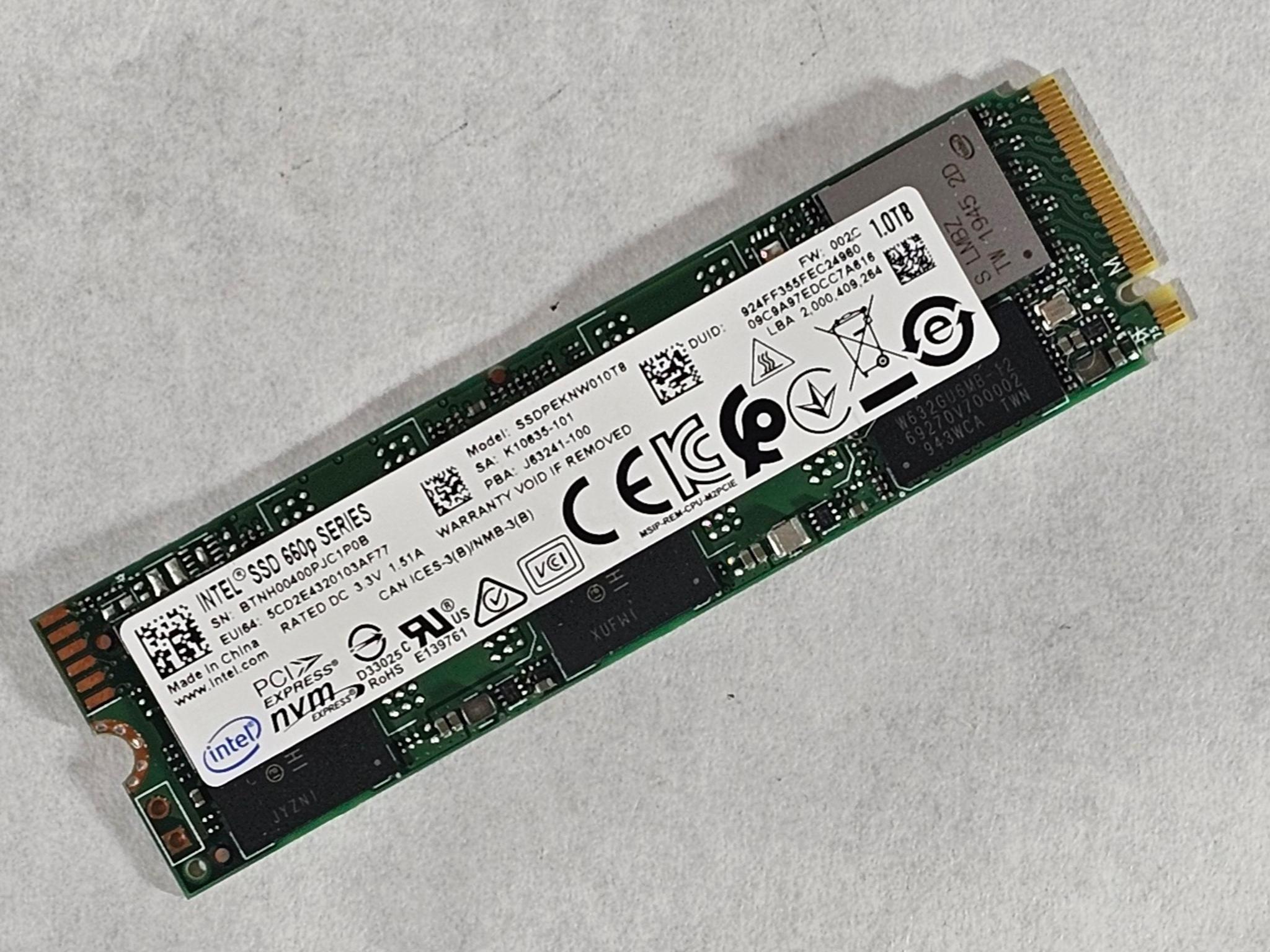 1TB NVMe M.2 SSD Intel 660P Series