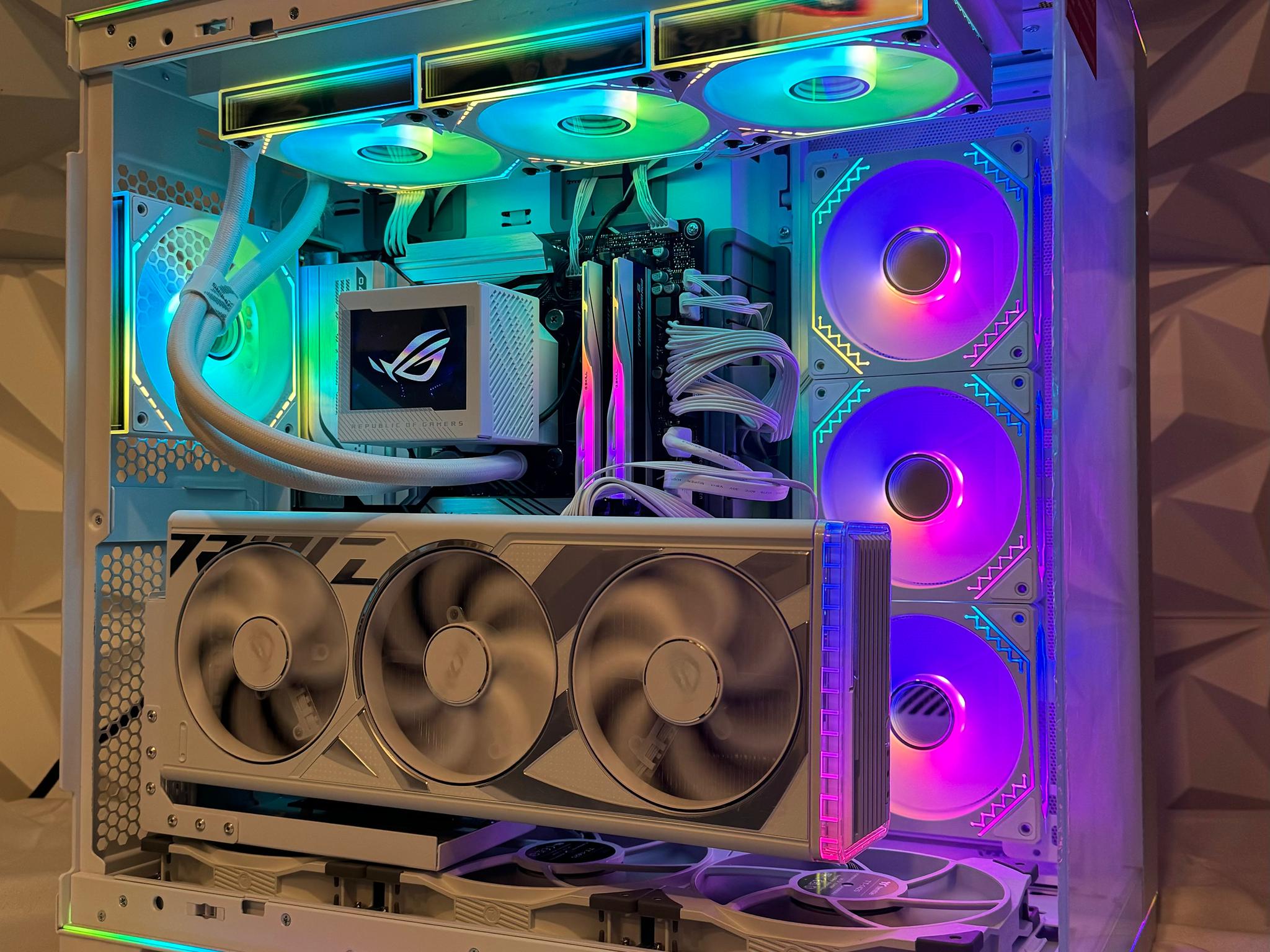 “White Knight”, Ryzen 7 7800X3D, White STRIX 4080, Asus gaming pc with 64gb DDR5, 2tb, and Wifi 6E