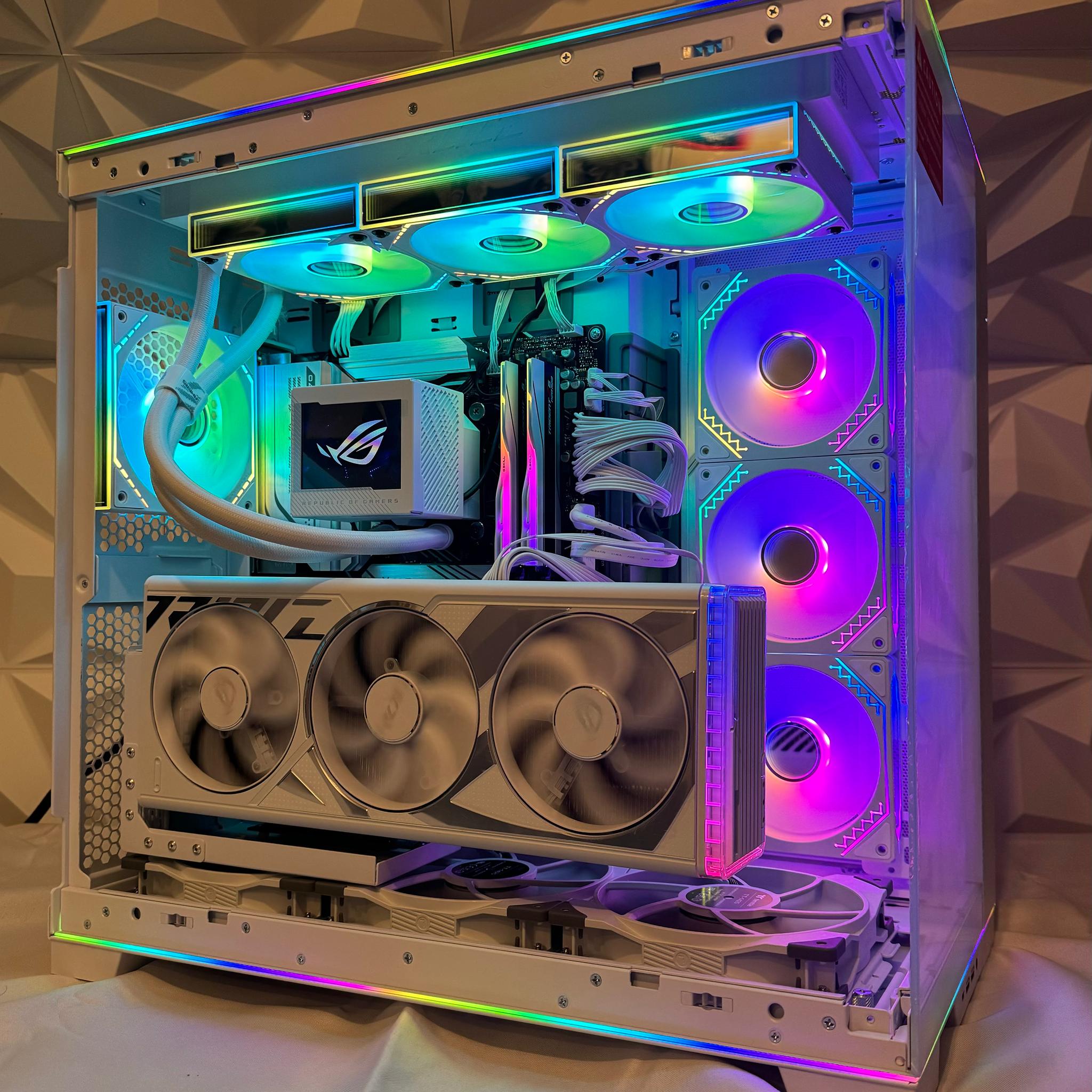 “White Knight”, Ryzen 7 7800X3D, White STRIX 4080, Asus gaming pc with 64gb DDR5, 2tb, and Wifi 6E
