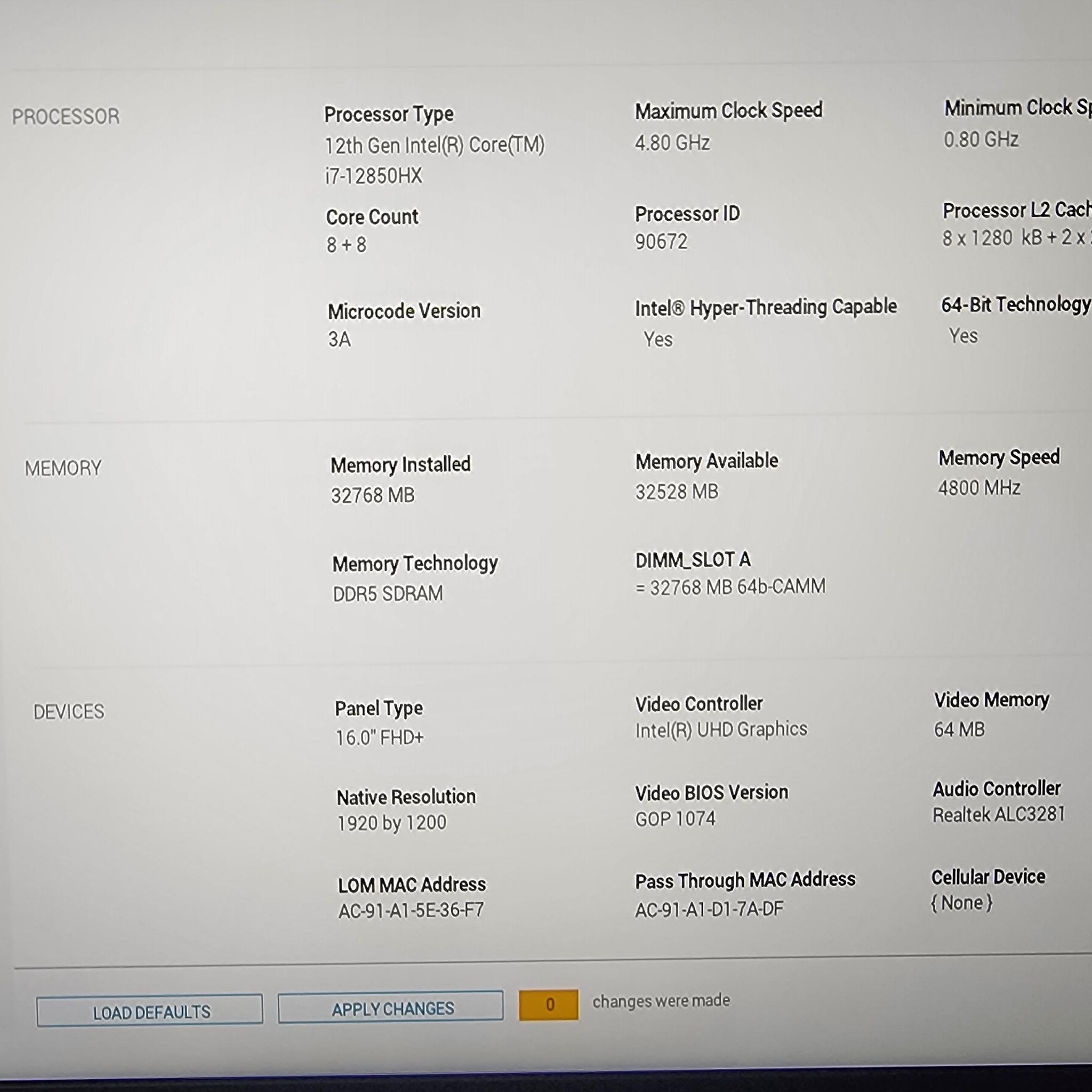 Dell Precision 7670 16' (RTX A4500 16GB VRAM,512G SSD,12850HX,32GB RAM) Warranty