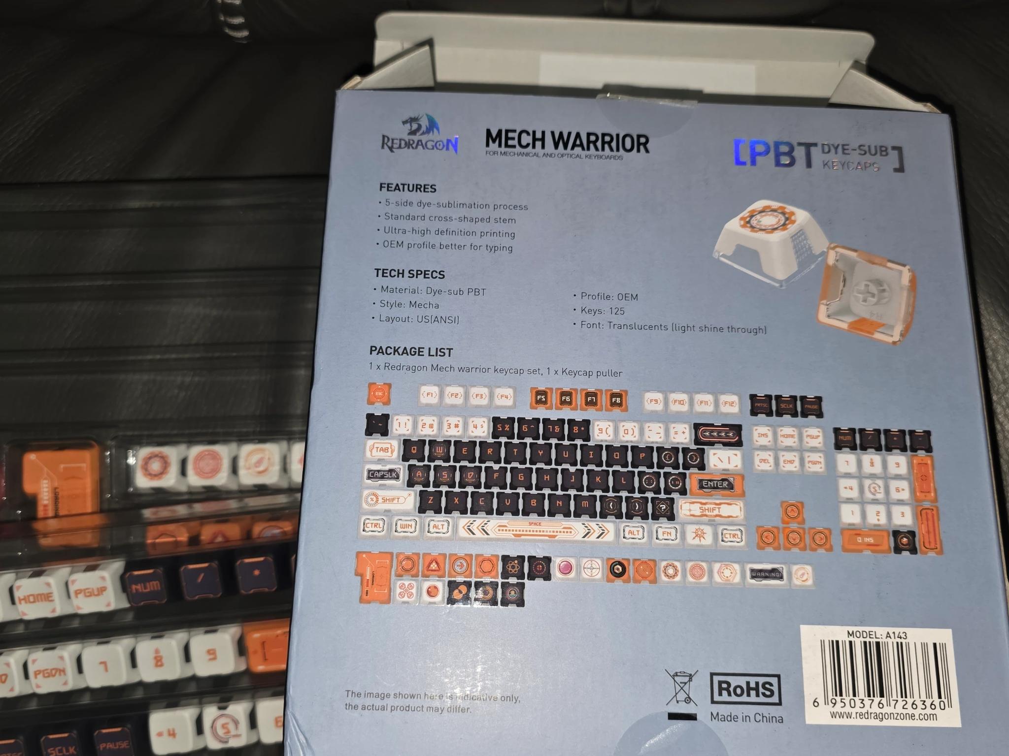 Redragon mech warrior keycap set