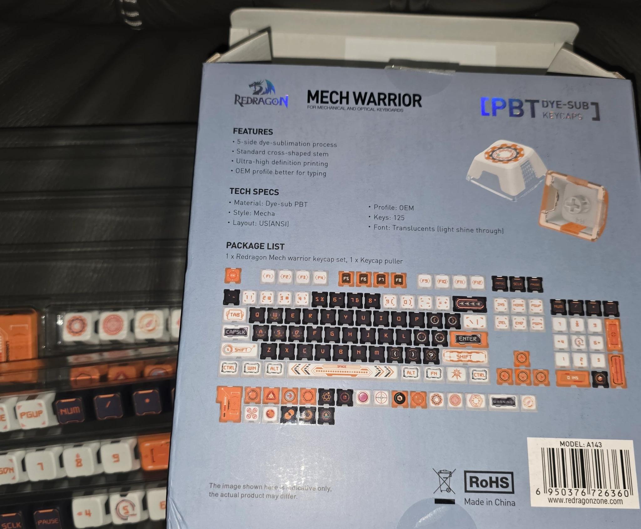 Redragon mech warrior keycap set