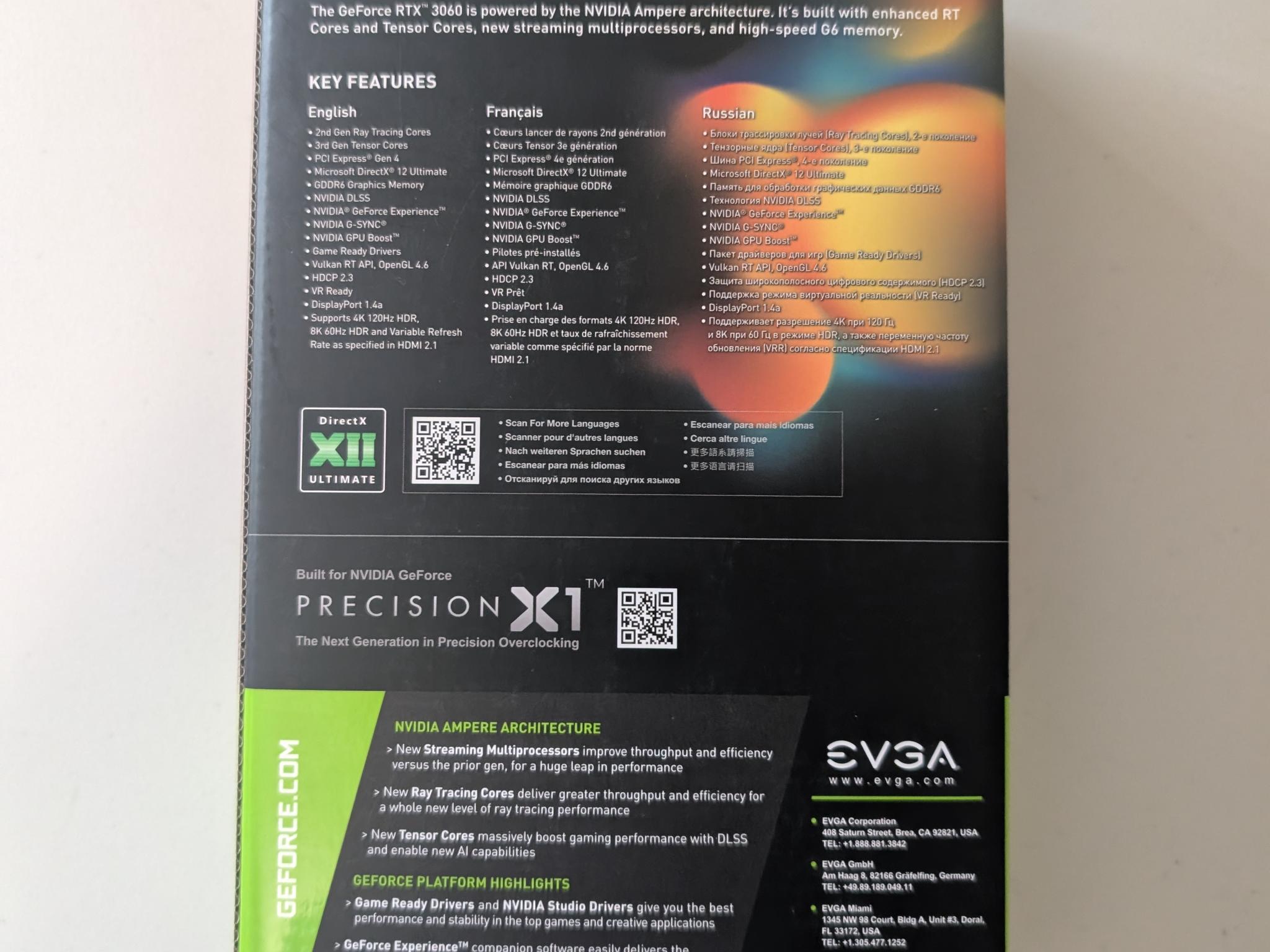 EVGA XC BLACK GAMING GeForce RTX 3060 12GB