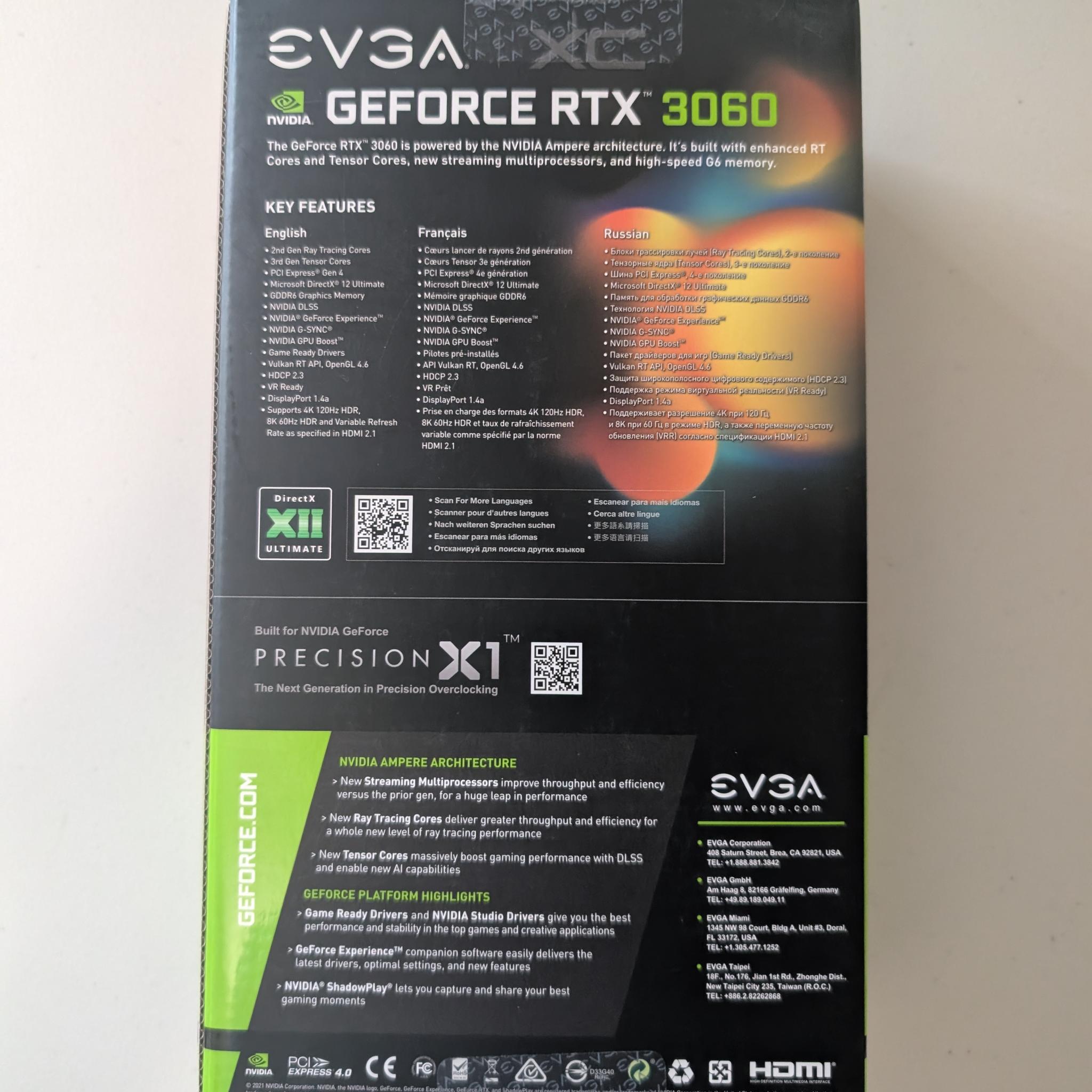 EVGA XC BLACK GAMING GeForce RTX 3060 12GB