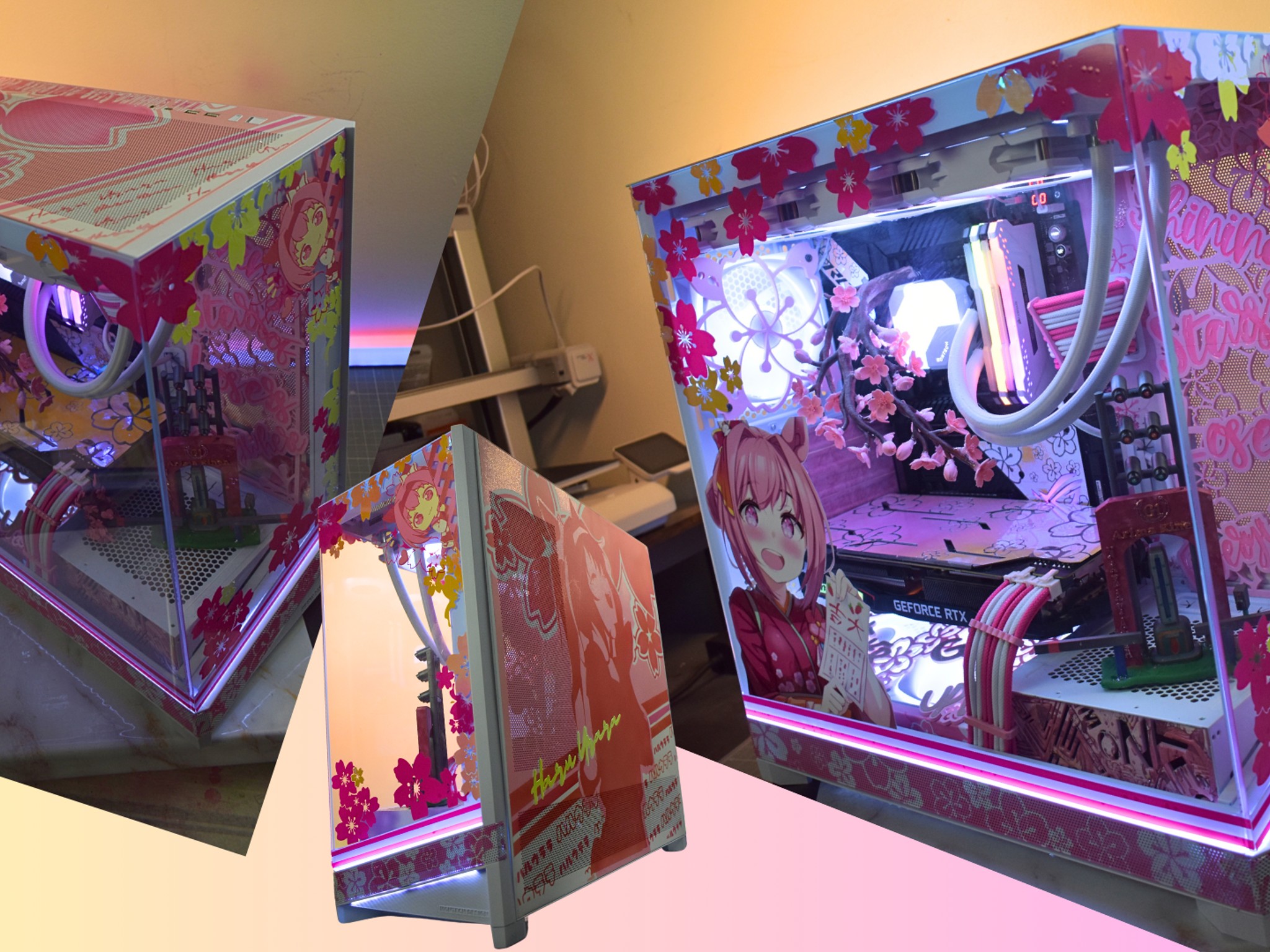 Montech Sky3 - Umamusume Pretty derby - Haru Urara Themed Custom PC Case