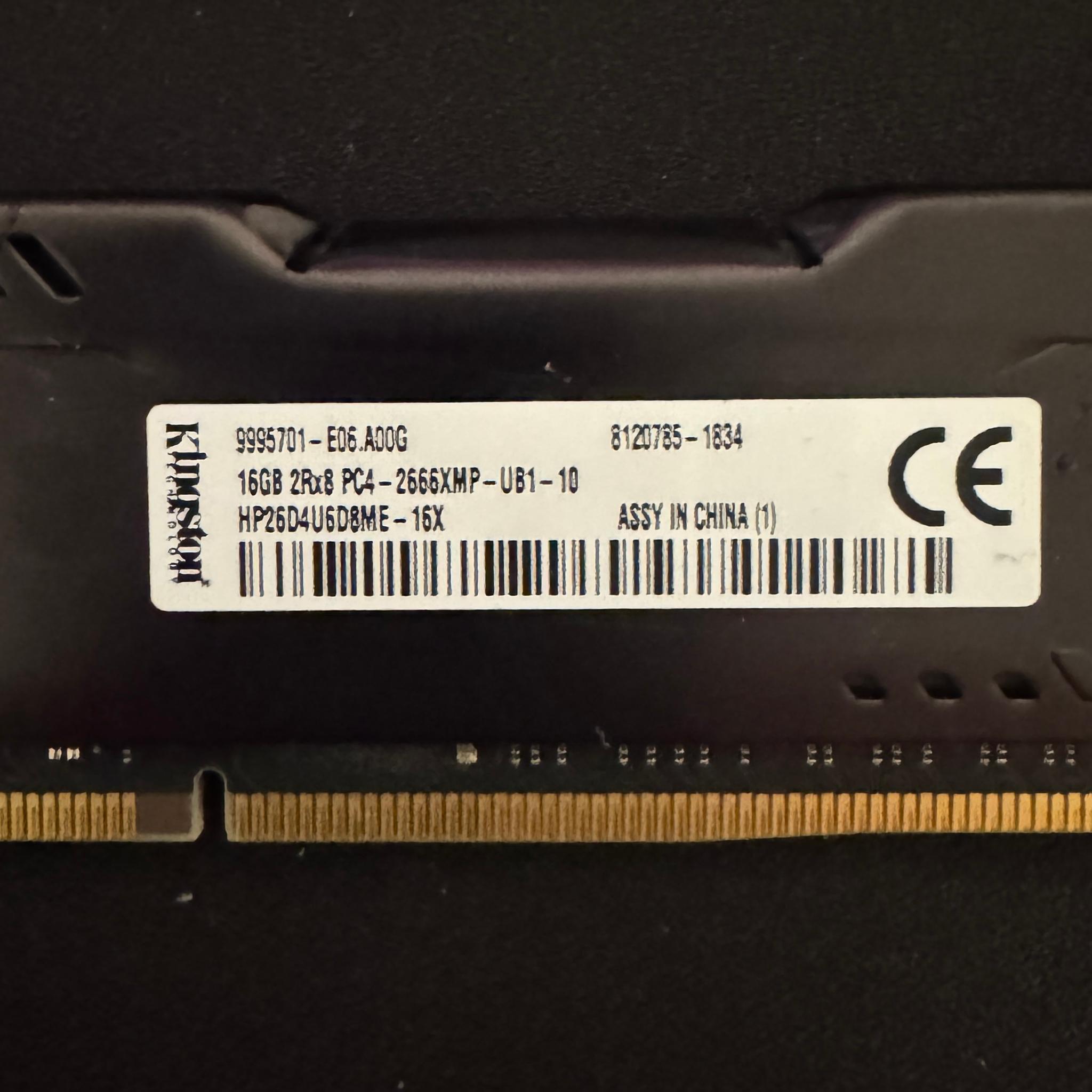 Ddr4 32gb (16gb x2) hyperx fury