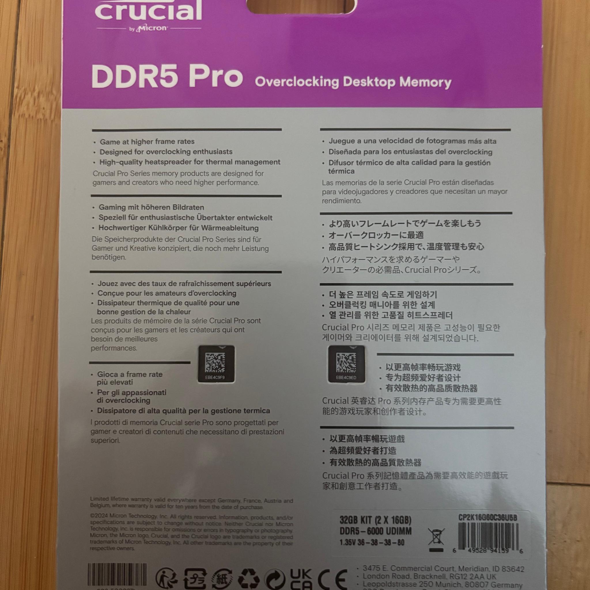 Crucial Pro 32GB DDR5 6000