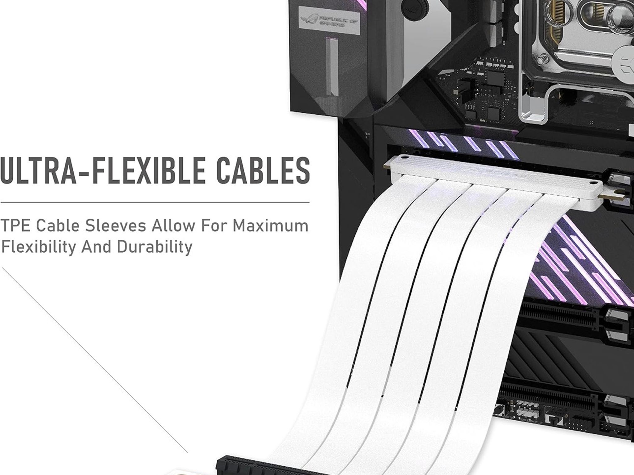 EZDIY-FAB Gen4 PCIe Flex cable | 20cm white