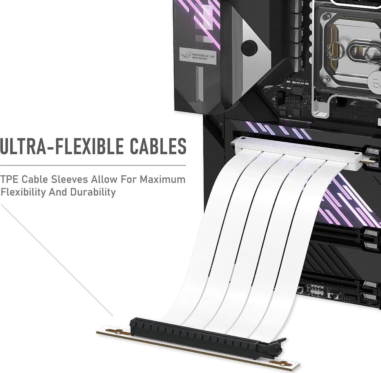 EZDIY-FAB Gen4 PCIe Flex cable | 20cm white