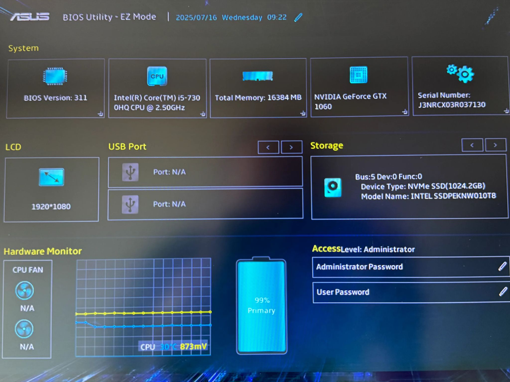 Asus FX503VM-NS52 Gaming Laptop i5-7300HQ Nvidia GTX 1060 16GB RAM1 1TB NVMe Windows 11 Refurbished