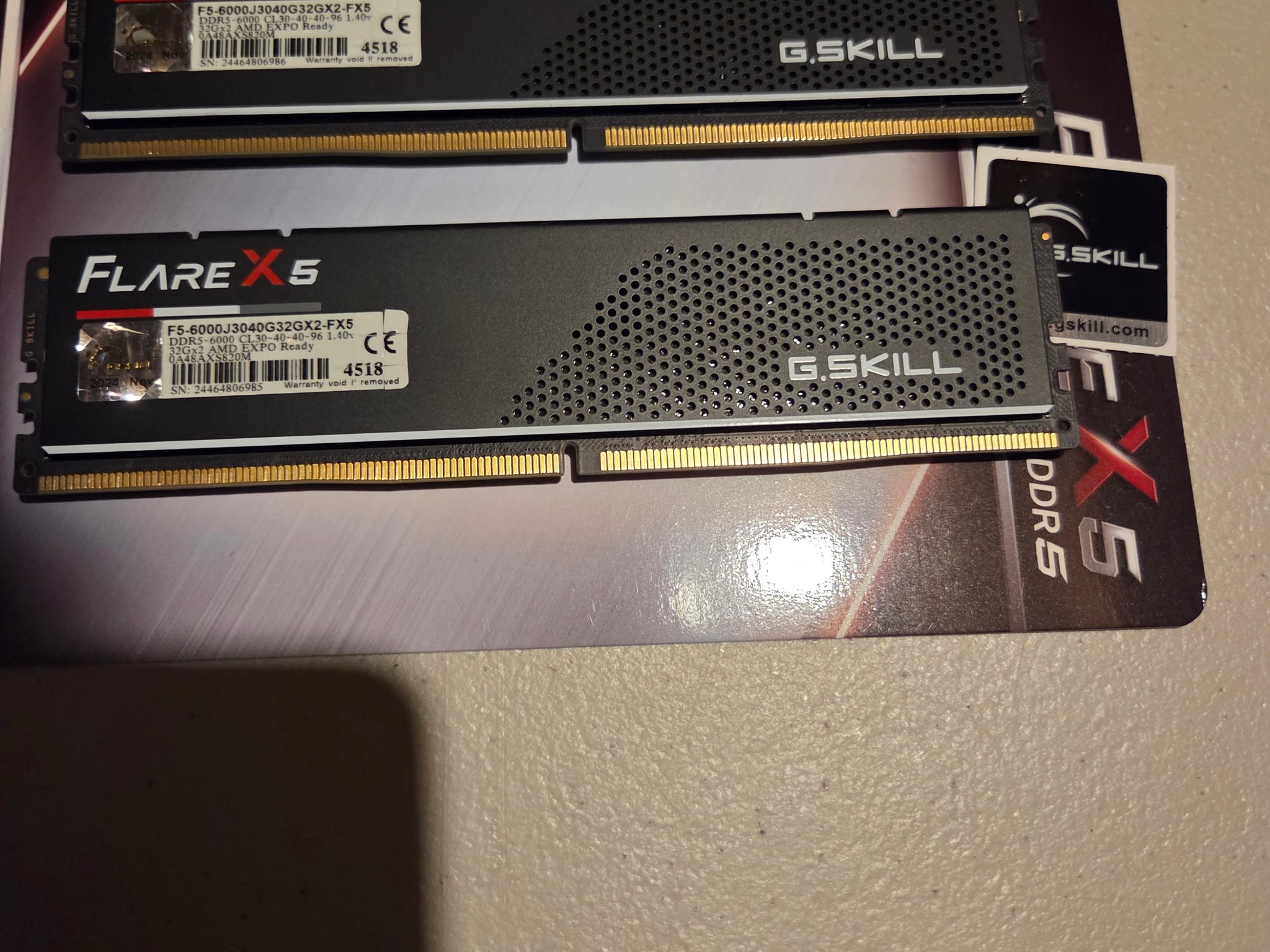 G.SKILL Flare X Series 64GB (2 x 32GB) 288-Pin PC RAM DDR5 6000 (PC5 48000)