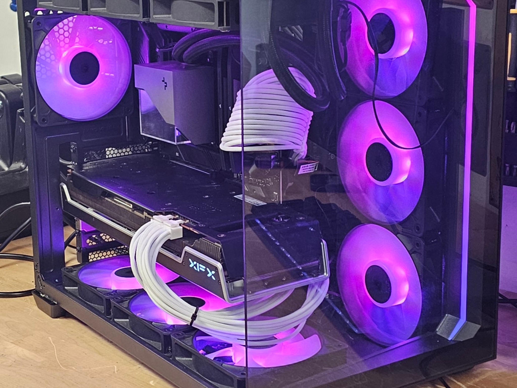 Black Corsair PC Case with Tempered Glass