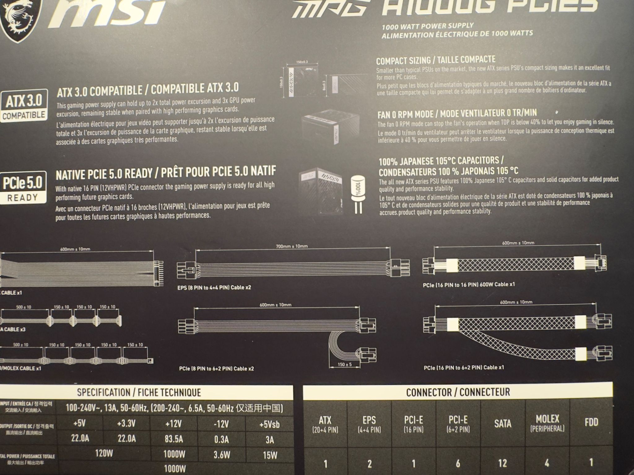 High End MSI PSU 1000w a1000g PCIE 5.0/ATX3.0 gently used 8+ year warranty!