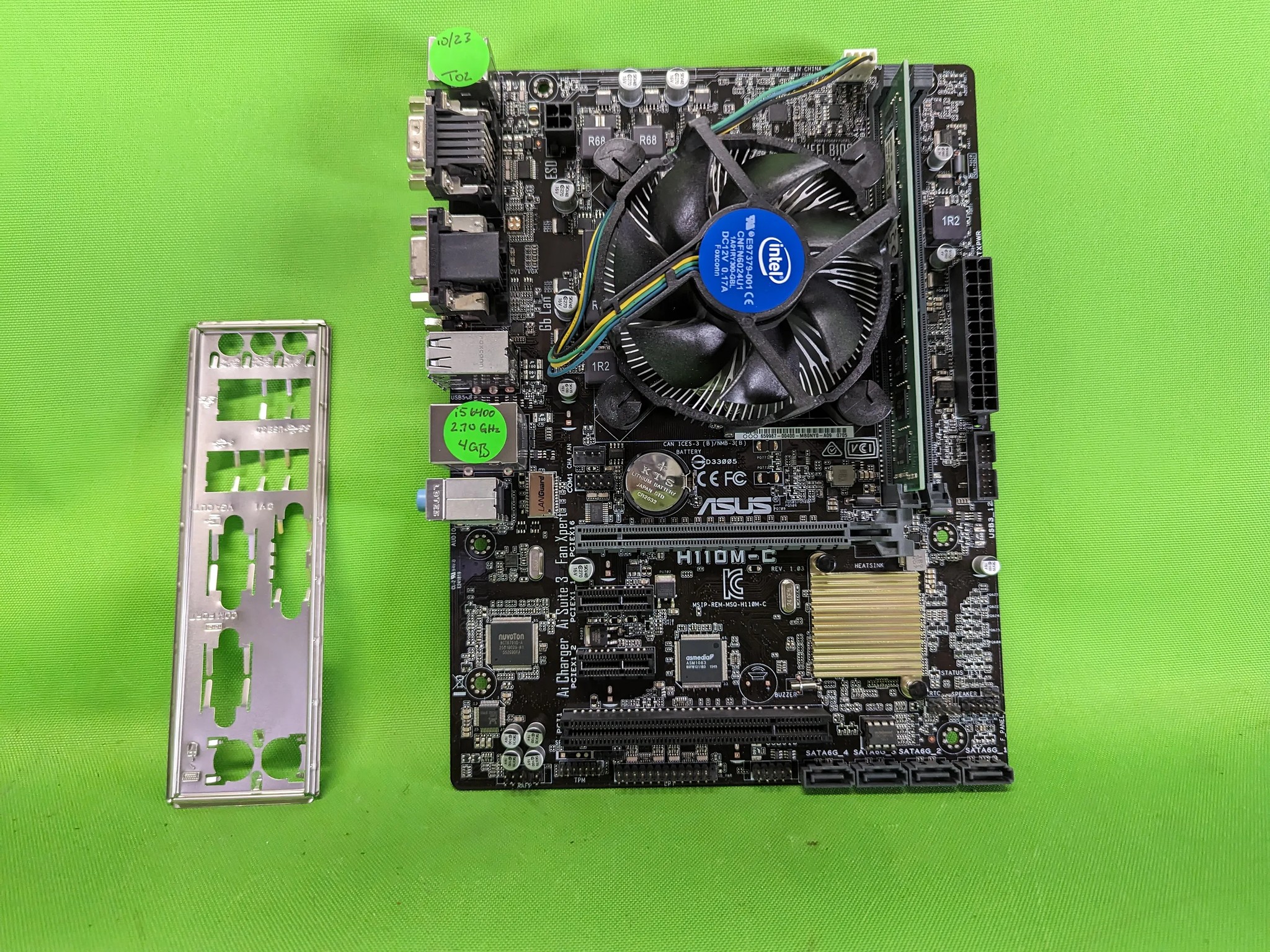 Intel Core i5-6400 + 4GB RAM + mATX Motherboard Asus H110M-C Combo + IO Shield