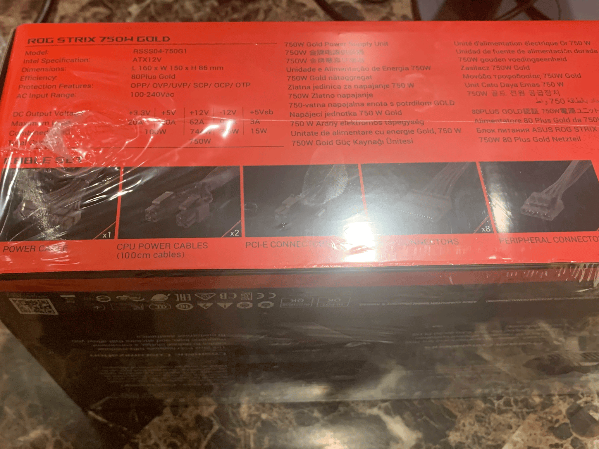 BNIB(Sealed in box) Asus ROG Strix 750 W 80+ Gold Certified Fully Modular ATX Power Supply