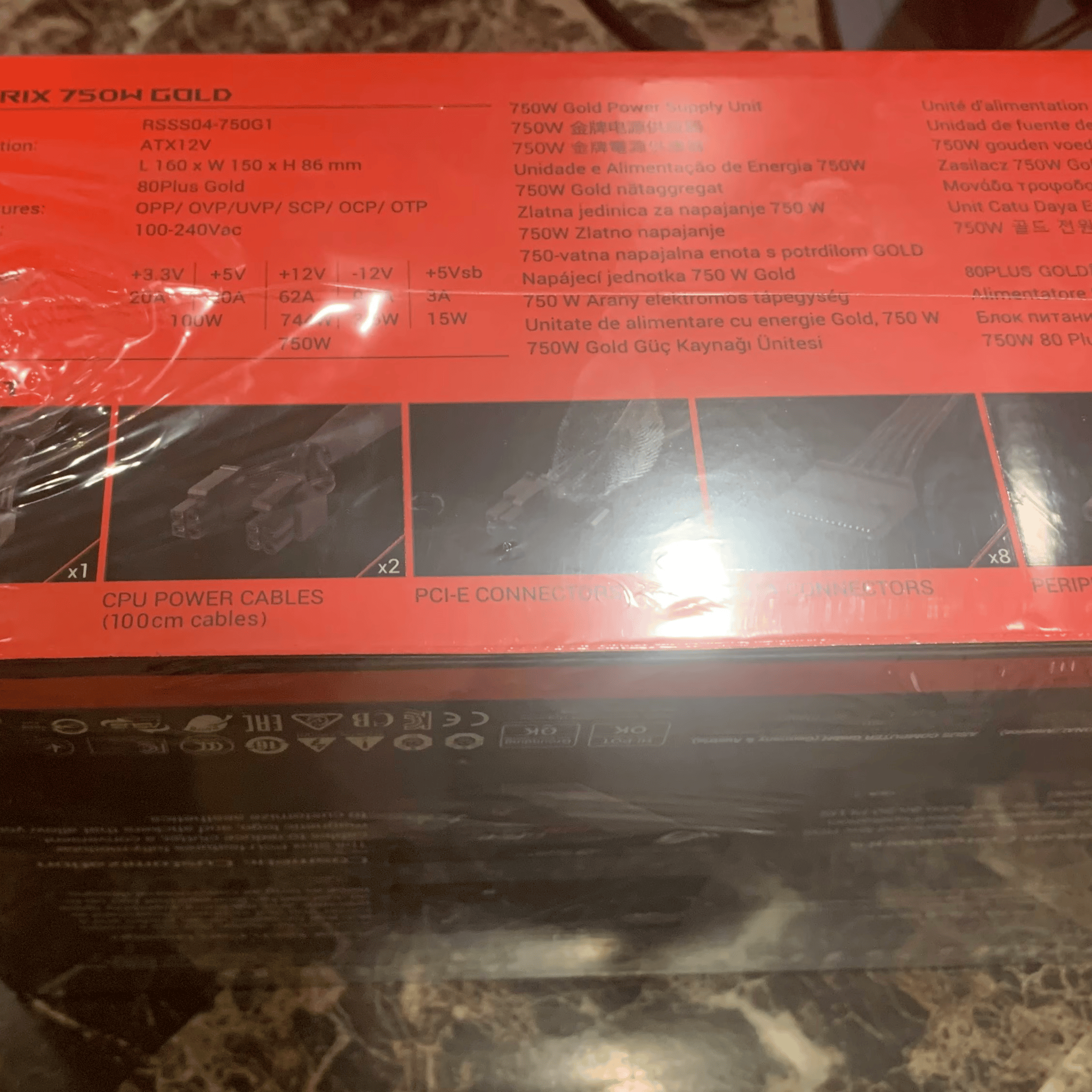 BNIB(Sealed in box) Asus ROG Strix 750 W 80+ Gold Certified Fully Modular ATX Power Supply