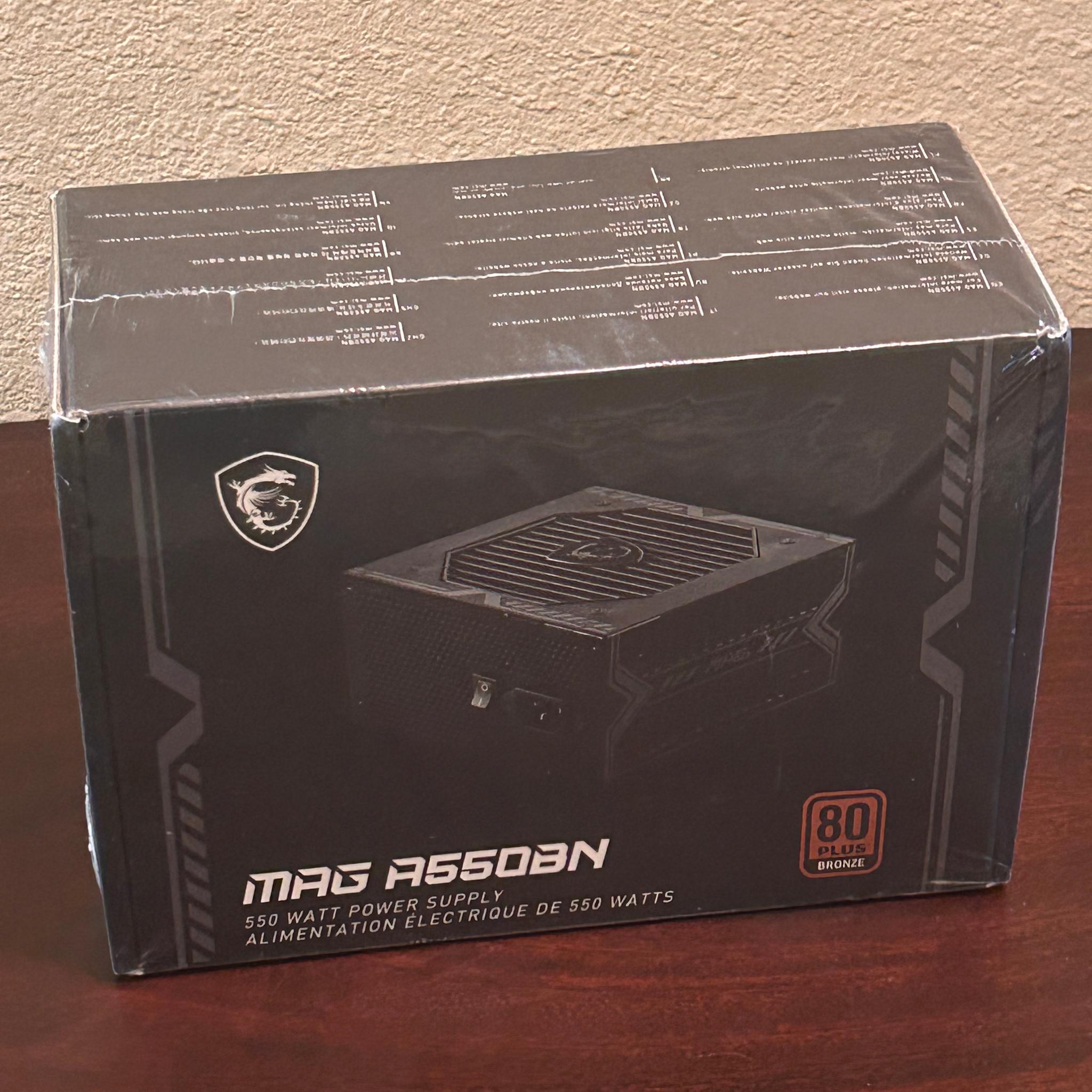 MSI MAG A550BN, Non-Modular Compact 550W Power Supply, 80+ Bronze