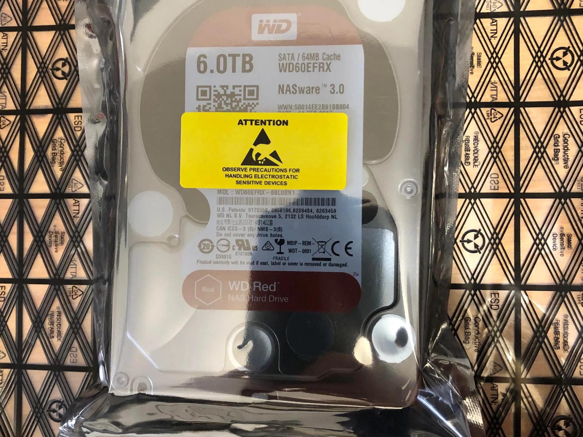 western digital red 6tb nas hdd used liked new