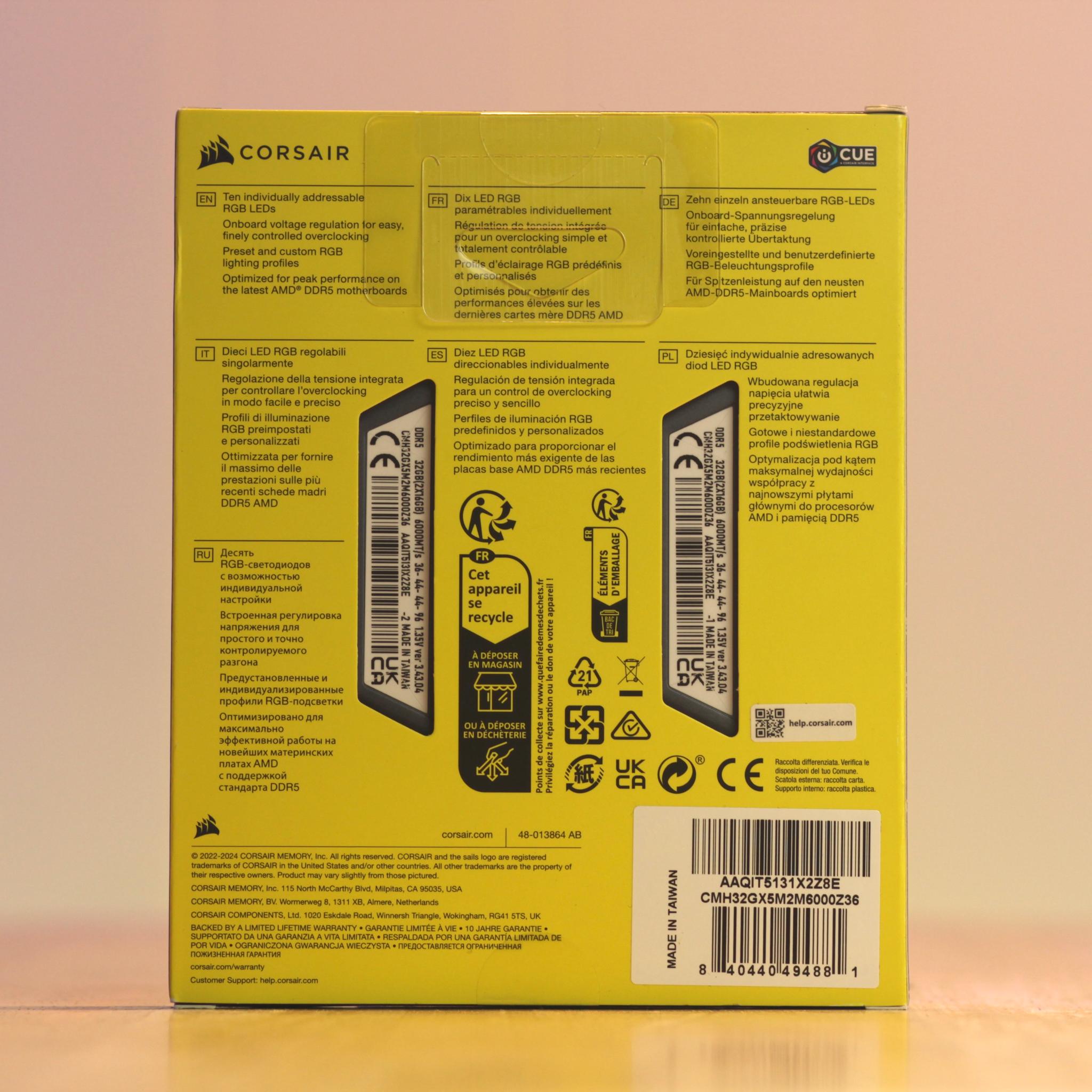Corsair Vengeance RGB DDR5 32GB 6000MT/s CL36