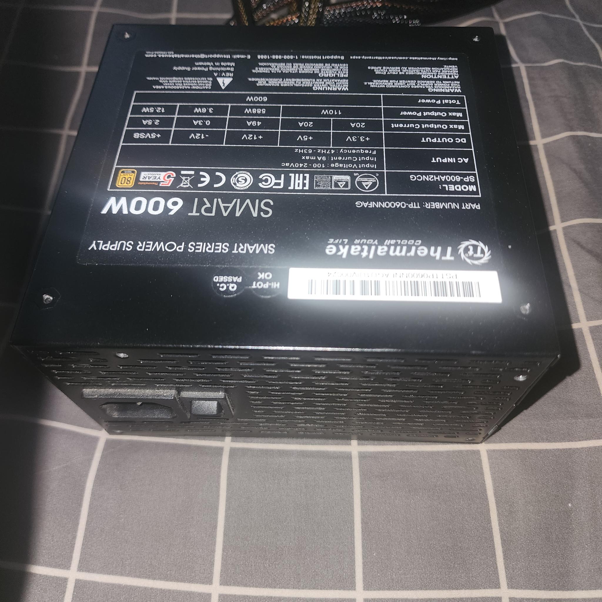 ThermalTake Smart600w 80+gold PSU