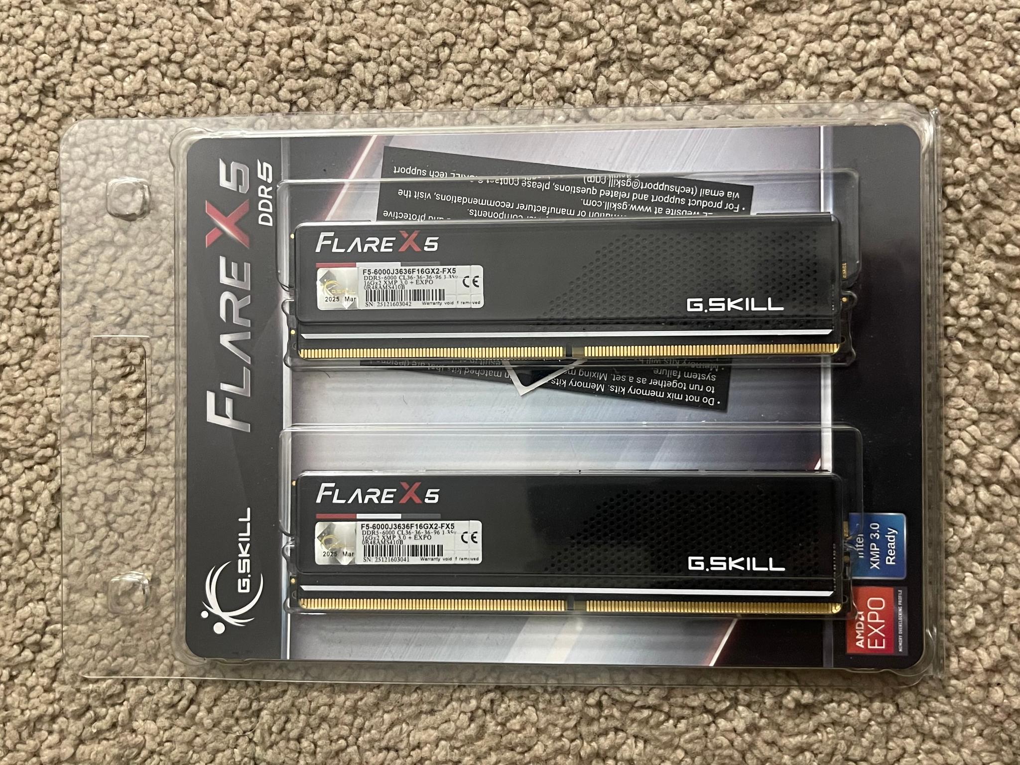 DDR5 G.skill Flare X5 32Gb (2x16gb) 6000MT/s