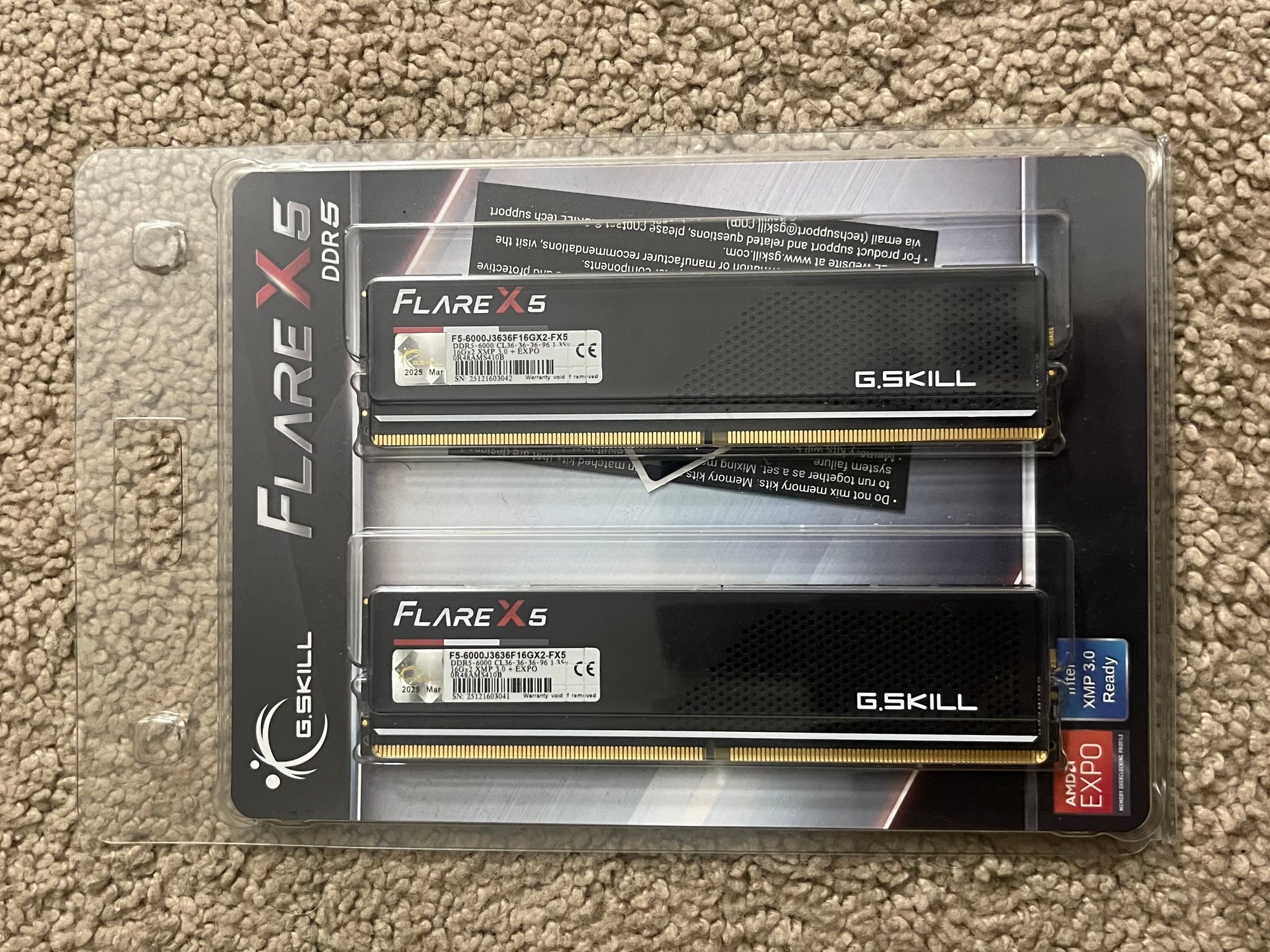 NEW DDR5 G.skill Flare X5 32Gb 6000MT/s