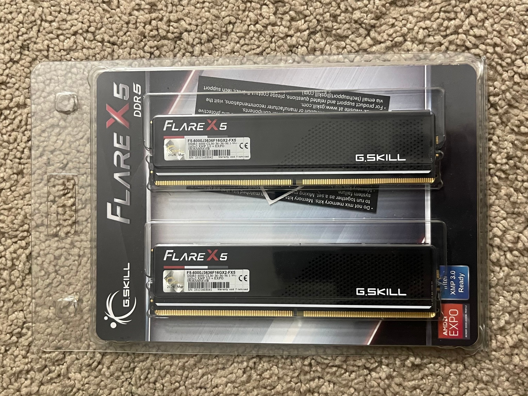 NEW DDR5 G.skill Flare X5 32Gb 6000MT/s