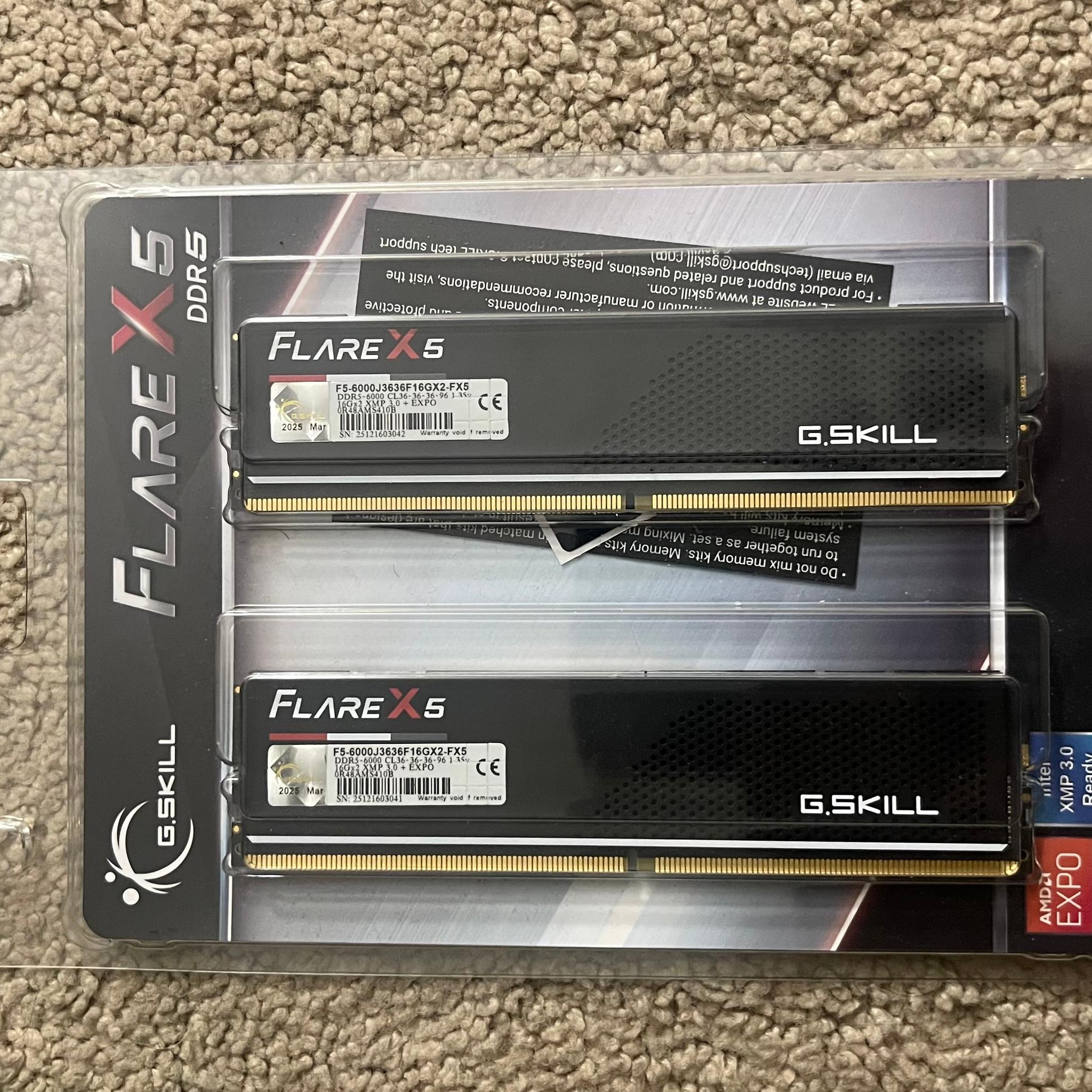 DDR5 G.skill Flare X5 32Gb (2x16gb) 6000MT/s