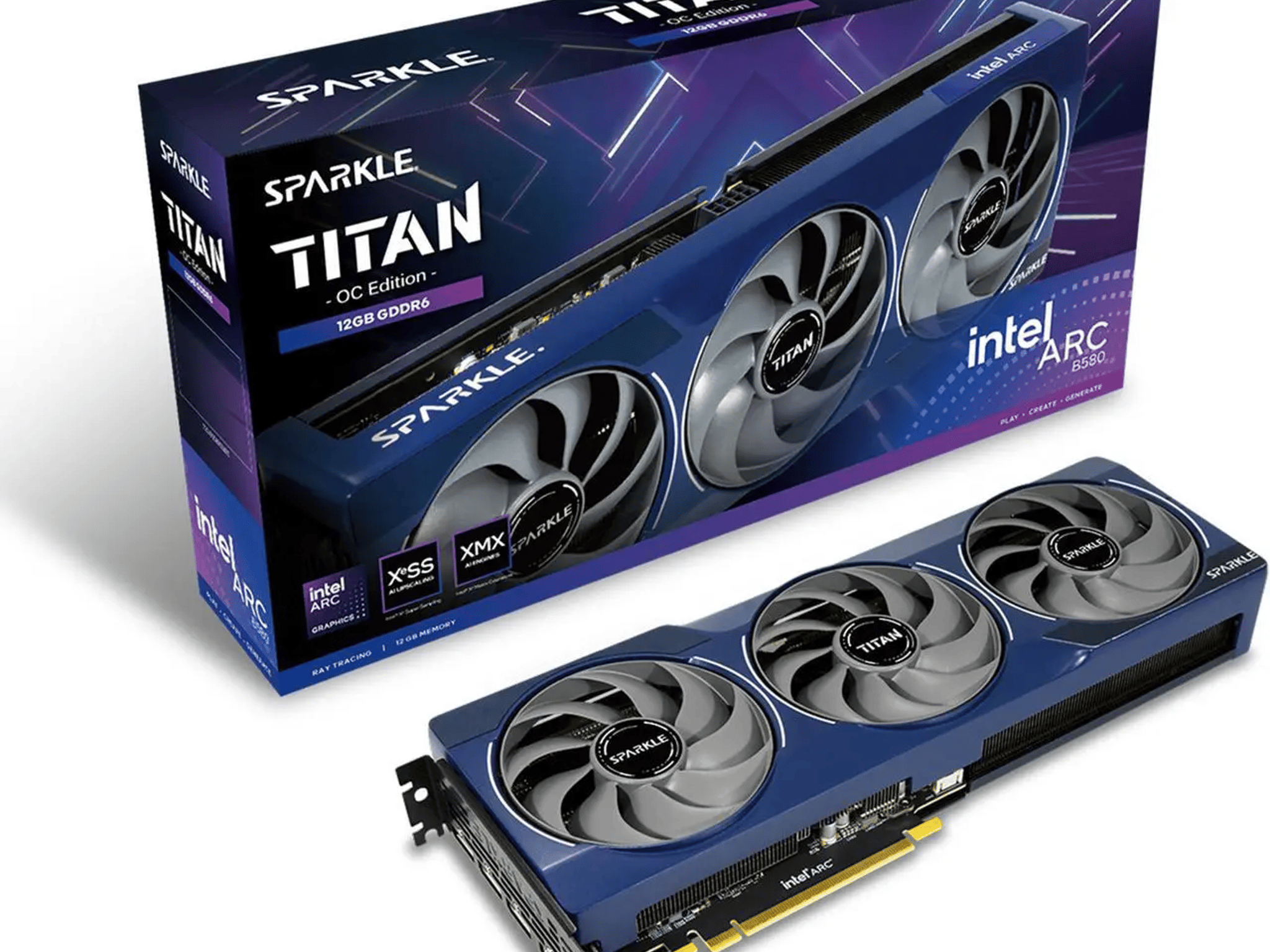 SPARKLE Intel Arc B580 TITAN OC, 12GB GDDR6, TORN Cooling 2.0, Breathing Light, SB580T-12GOC