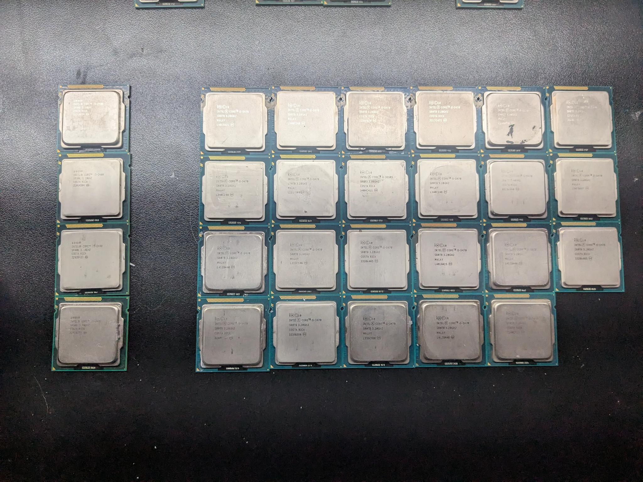 Lot of 27, mixed 1155 i5 Quad core CPUs, 4x 2400, 1x 3550S, 20x 3470, 2x 3570