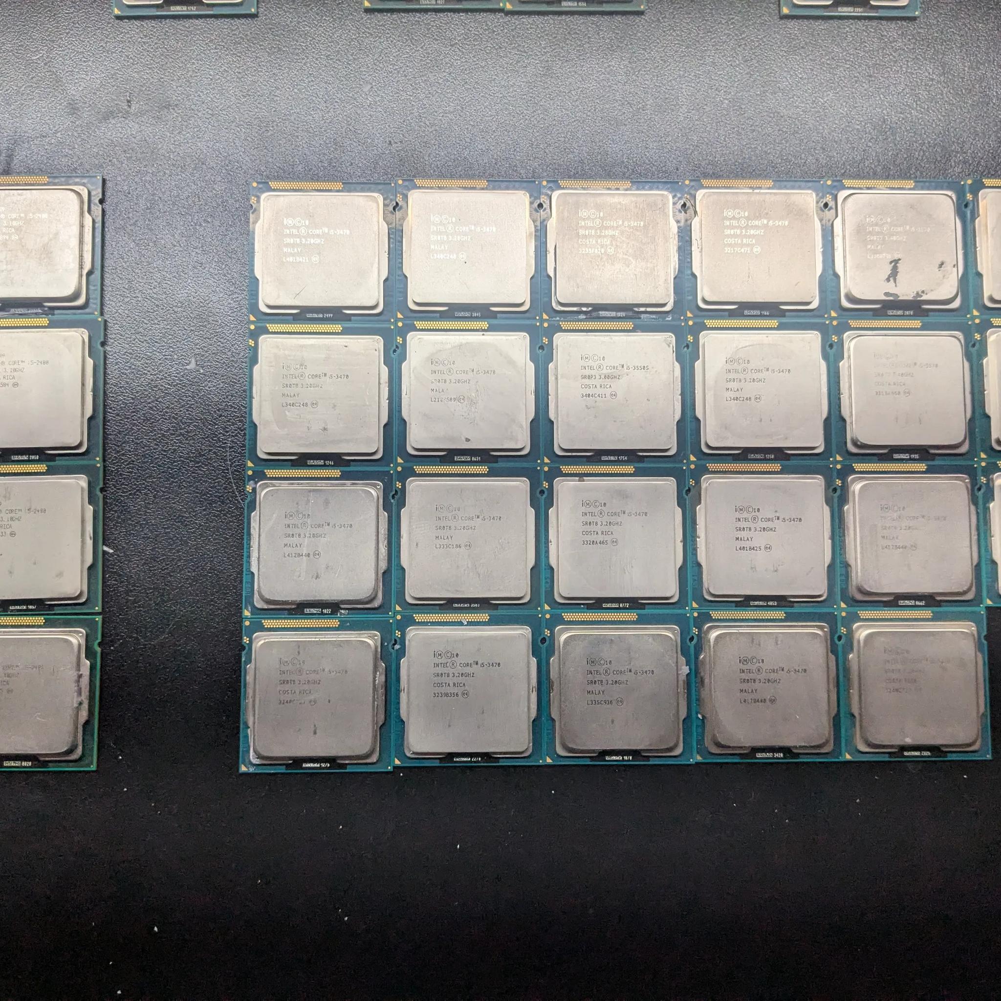 Lot of 27, mixed 1155 i5 Quad core CPUs, 4x 2400, 1x 3550S, 20x 3470, 2x 3570